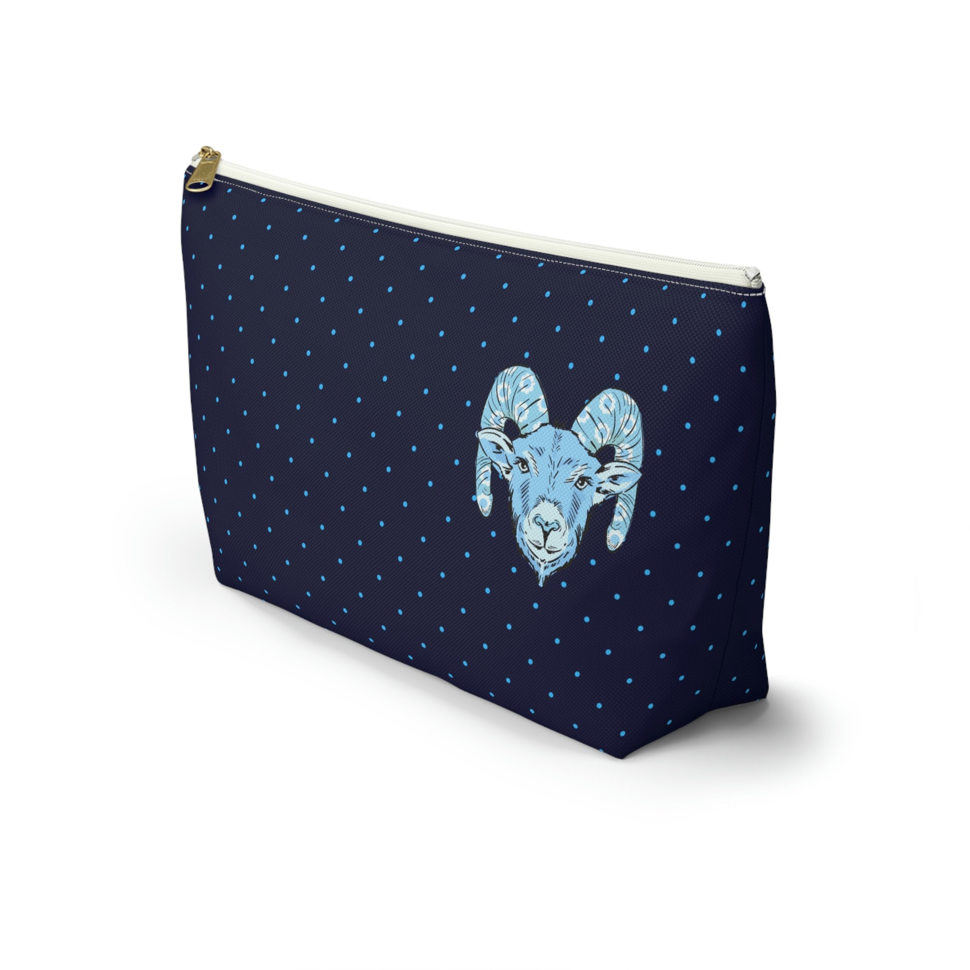 Blue Ram Accessory Pouch with T-bottom - BowsAndArtsDesigns