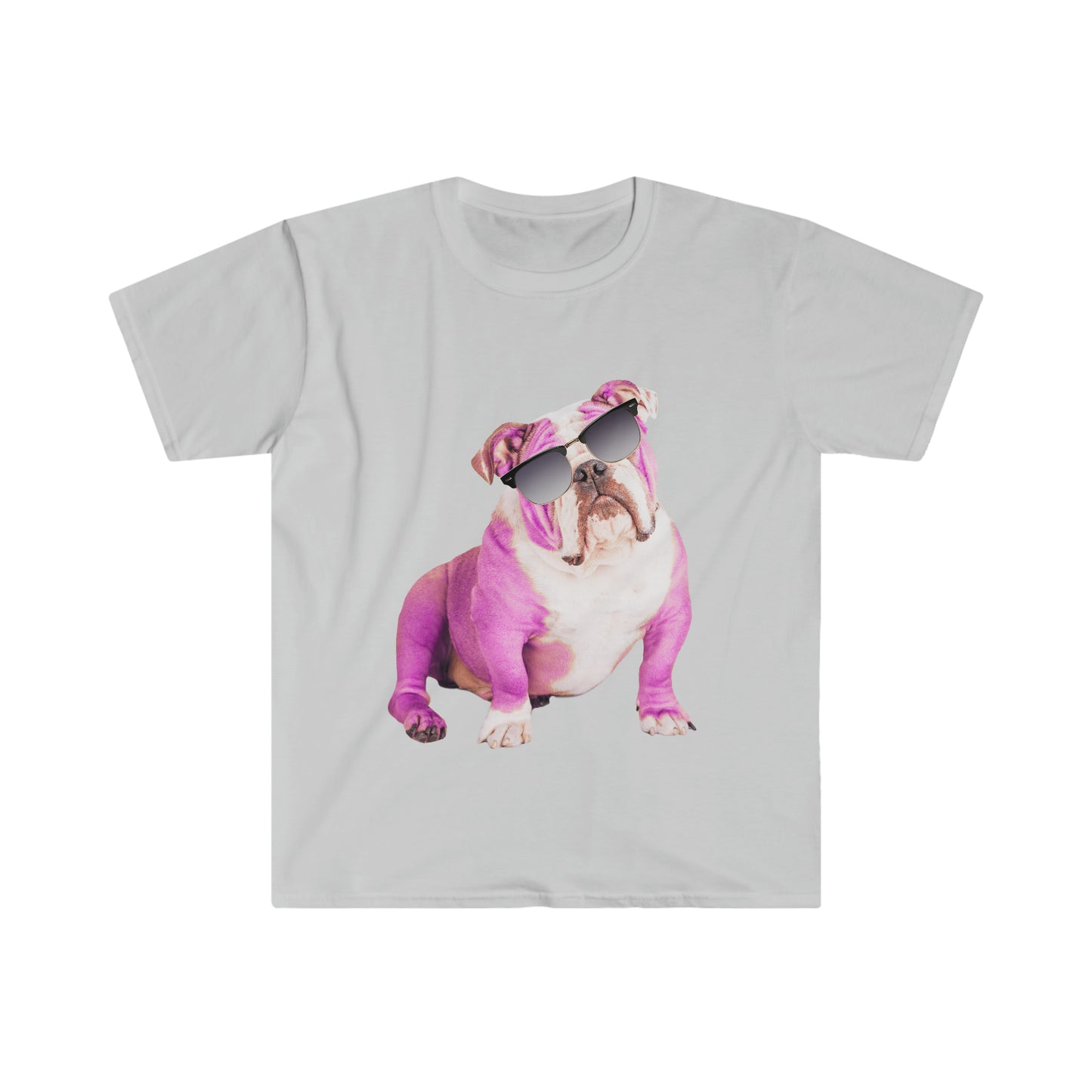 Pink Bulldog Sunnies Unisex Softstyle T-shirt