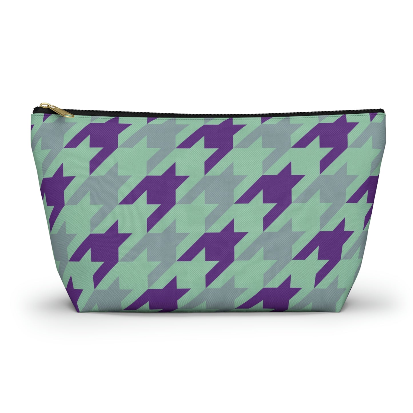 Purple & Mint Accessory Pouch with T-bottom - BowsAndArtsDesigns