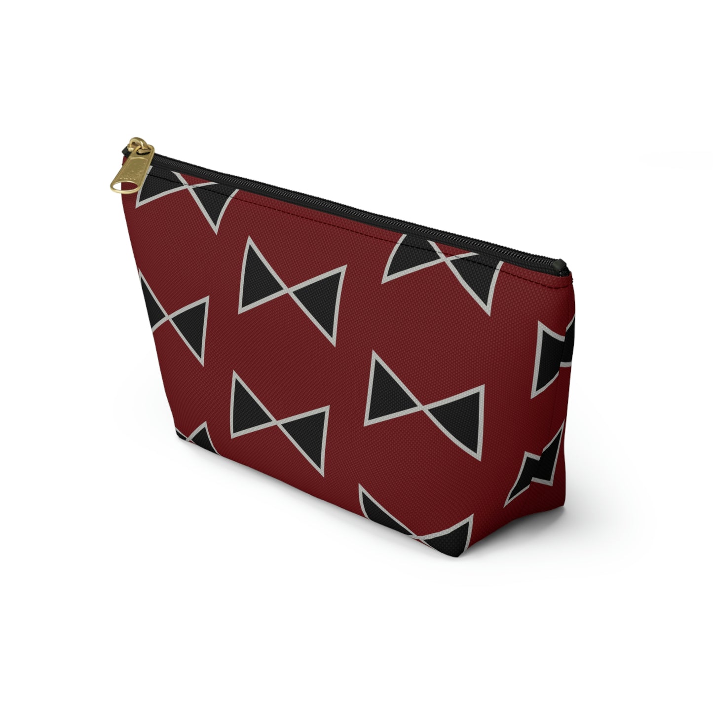 Black & Garnet Maroon Bows Accessory Pouch with T-bottom