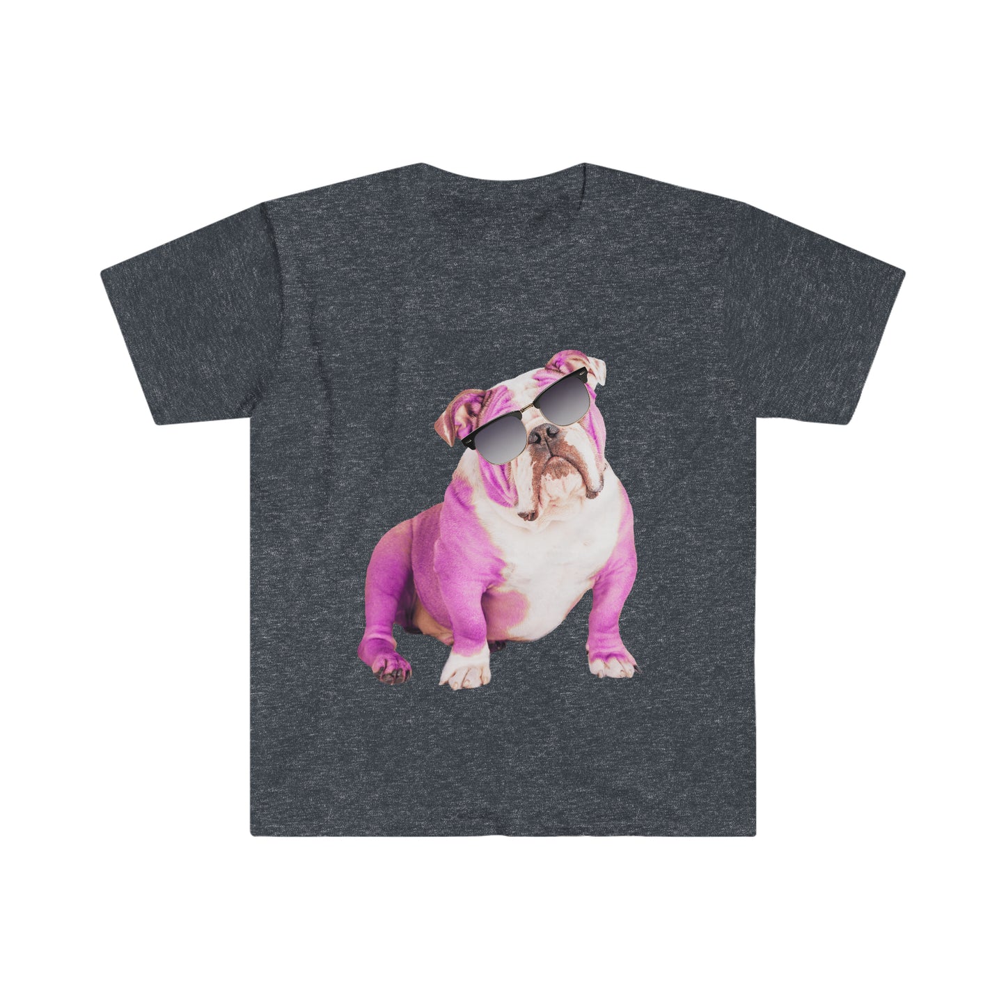Pink Bulldog Sunnies Unisex Softstyle T-shirt