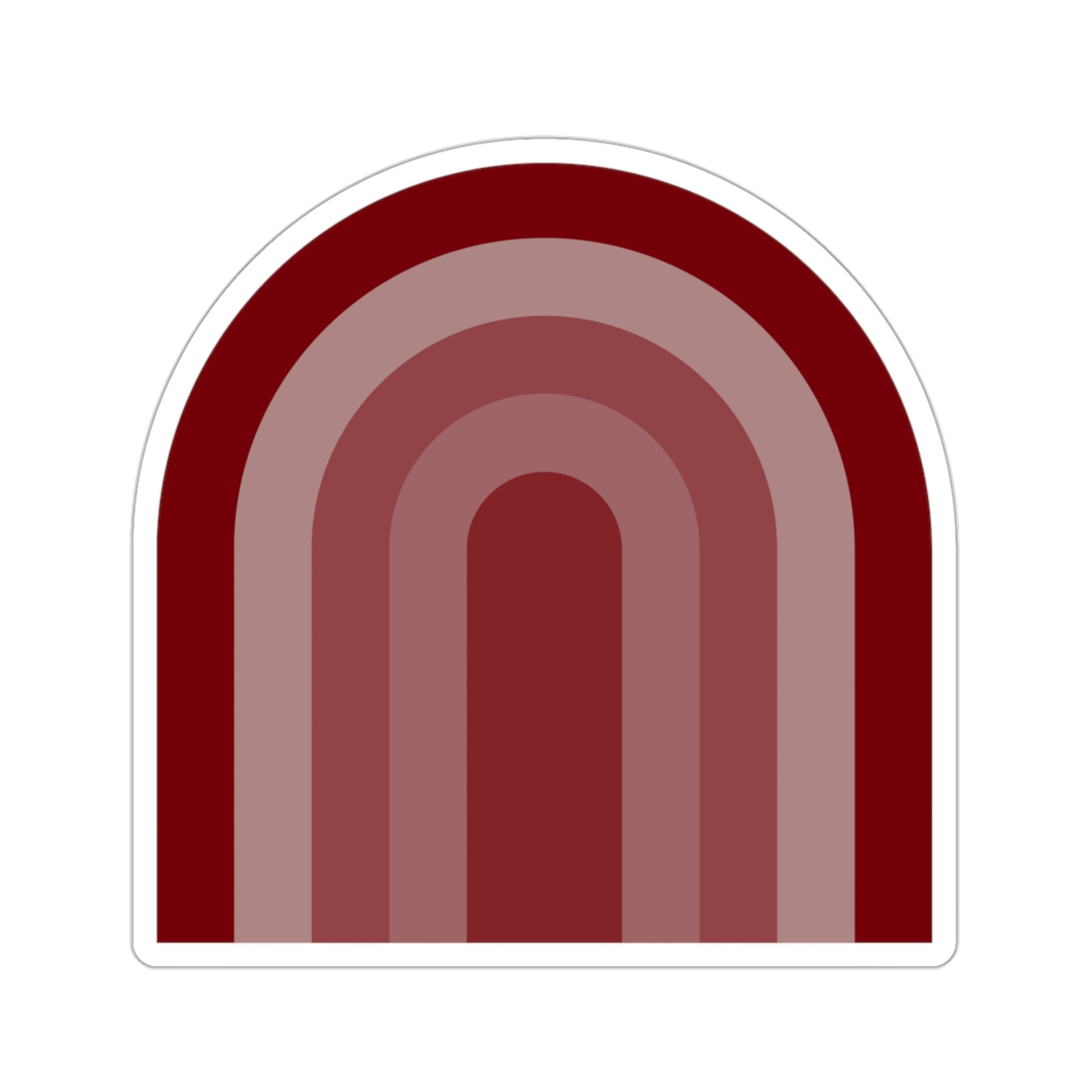 Garnet Maroon Rainbow Vinyl Kiss-Cut Sticker - BowsAndArtsDesigns