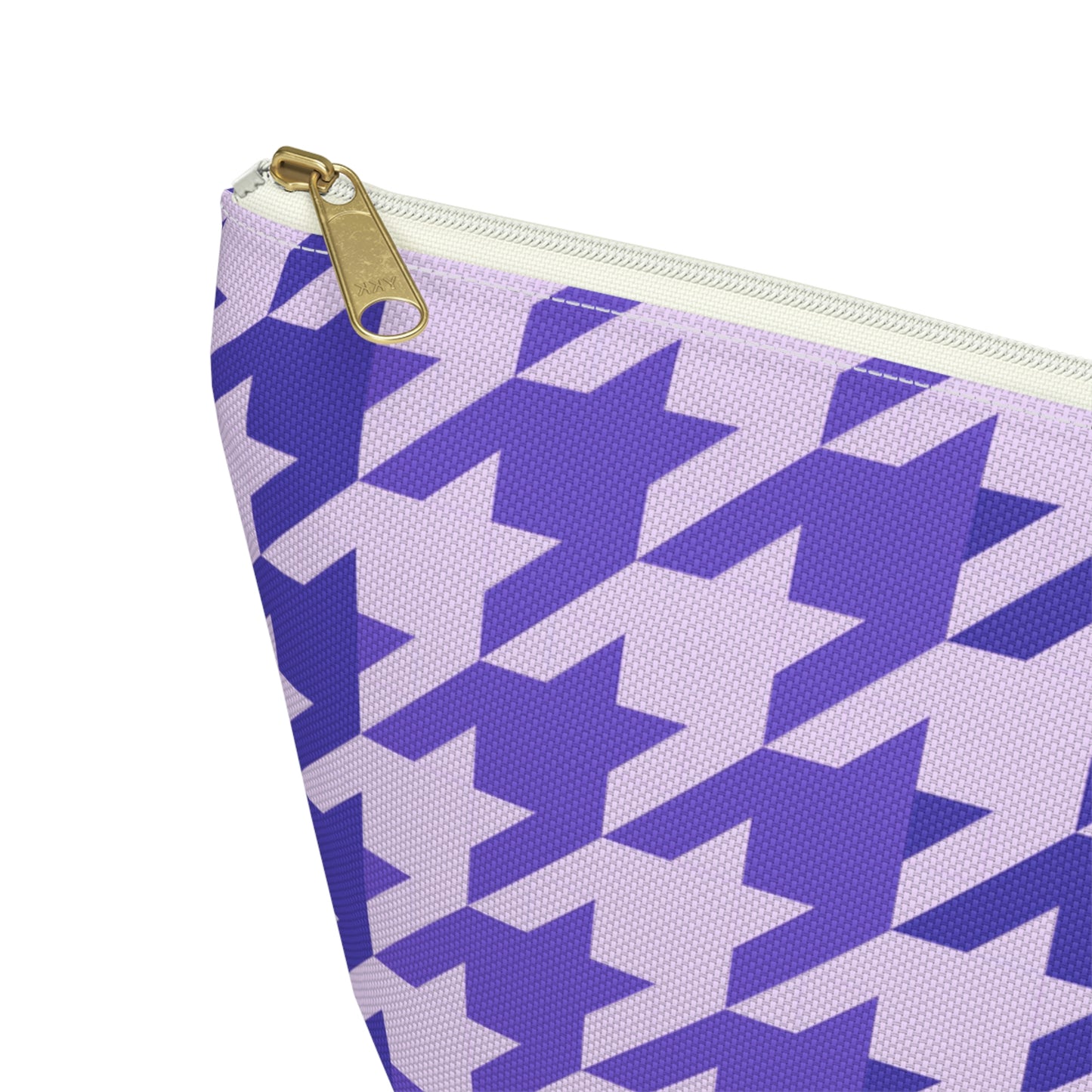 Purple Houndstooth Accessory Pouch with T-bottom - BowsAndArtsDesigns