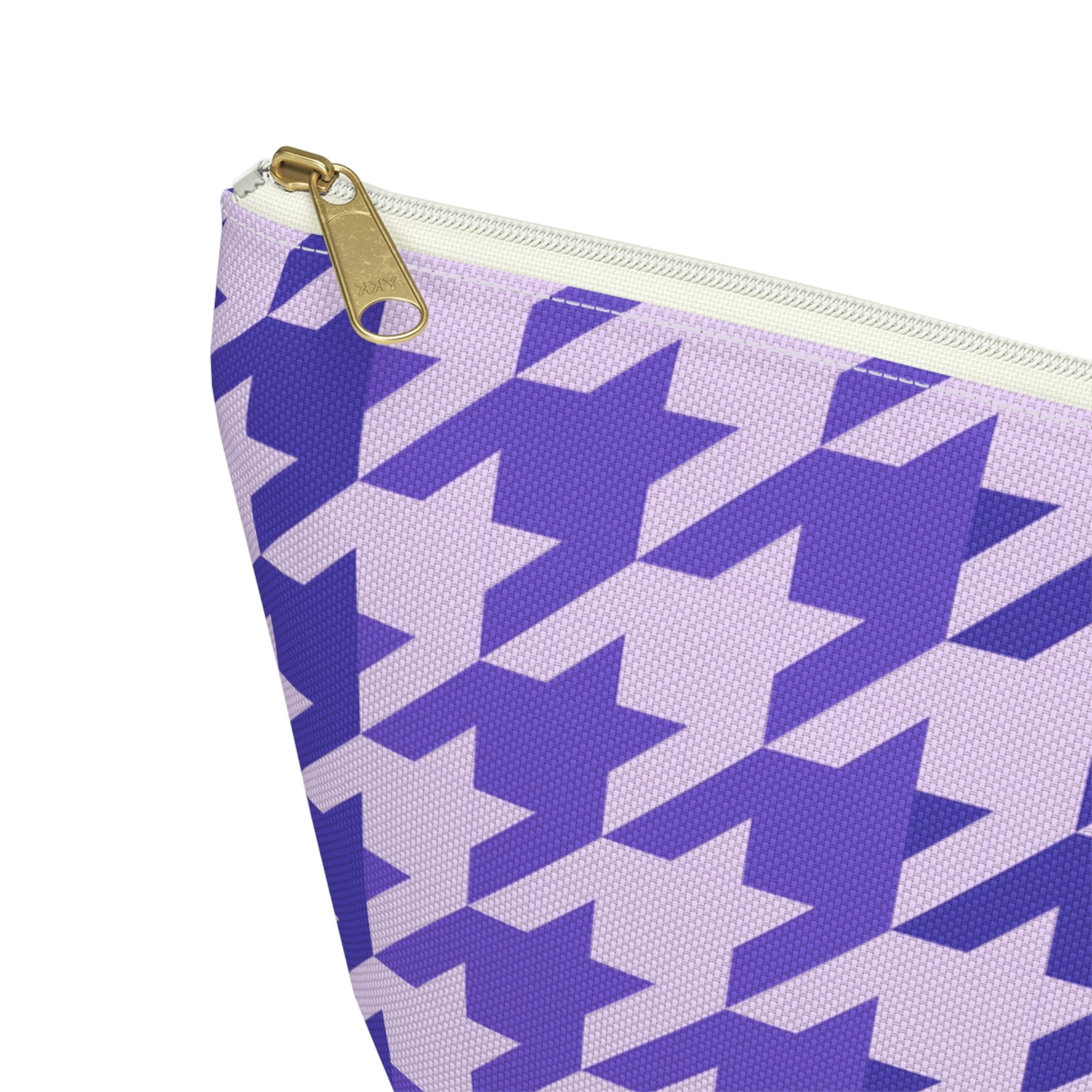 Purple Houndstooth Accessory Pouch with T-bottom - BowsAndArtsDesigns