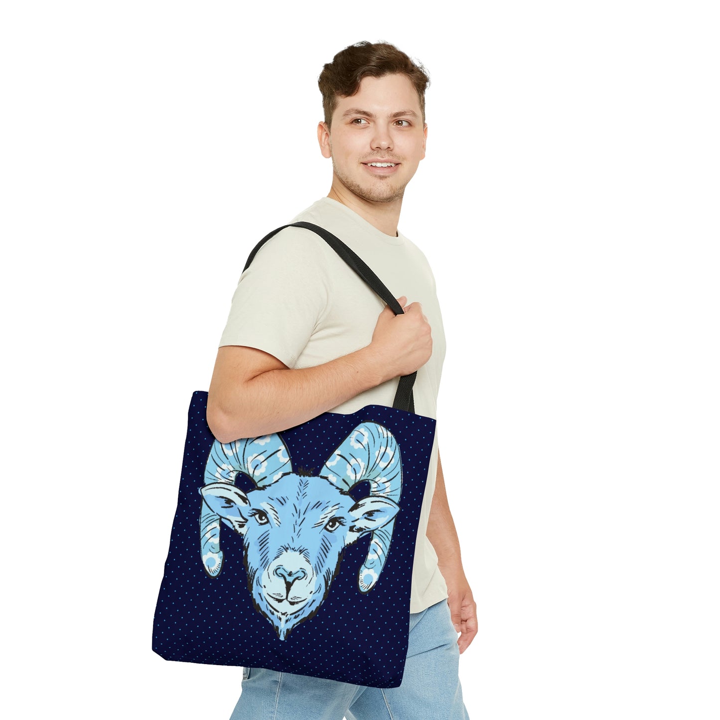 Blue Ram Canvas Tote Bag - BowsAndArtsDesigns
