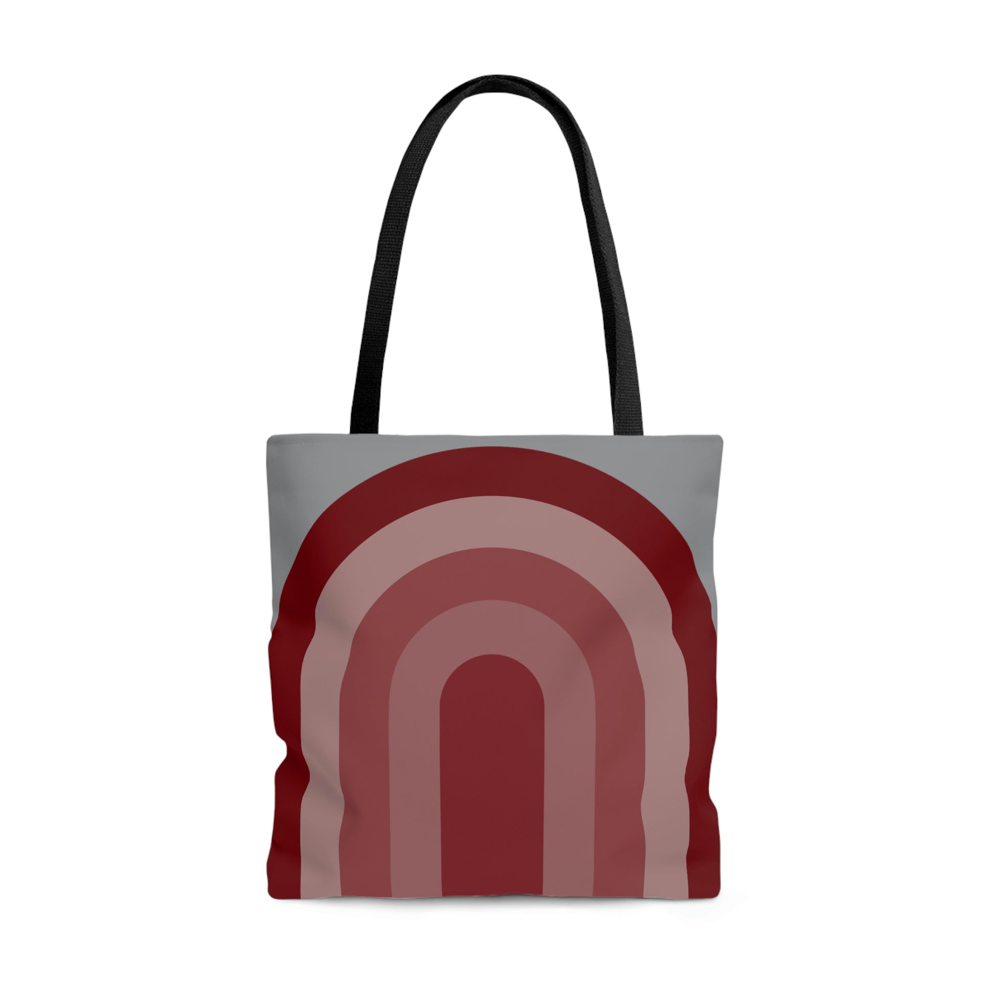 Garnet Maroon & Gray Rainbow Canvas Tote Bag - BowsAndArtsDesigns
