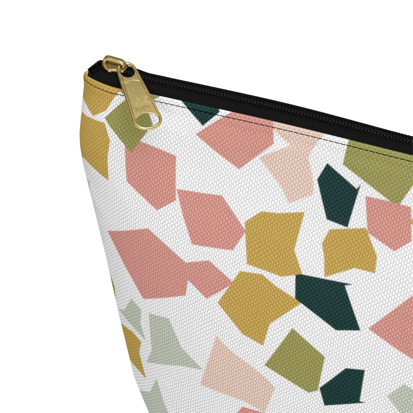 Pink & Green Terrazzo Accessory Pouch with T-bottom