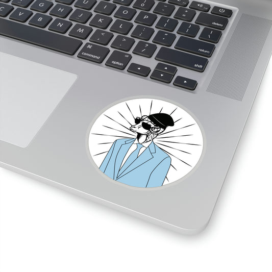 Hipster Ram Kiss-cut Round Vinyl Kiss-Cut Sticker - BowsAndArtsDesigns