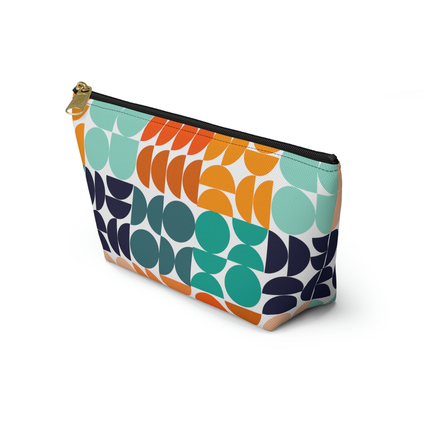 Multi-Color Mid Century Modern Accessory Pouch with T-bottom - BowsAndArtsDesigns