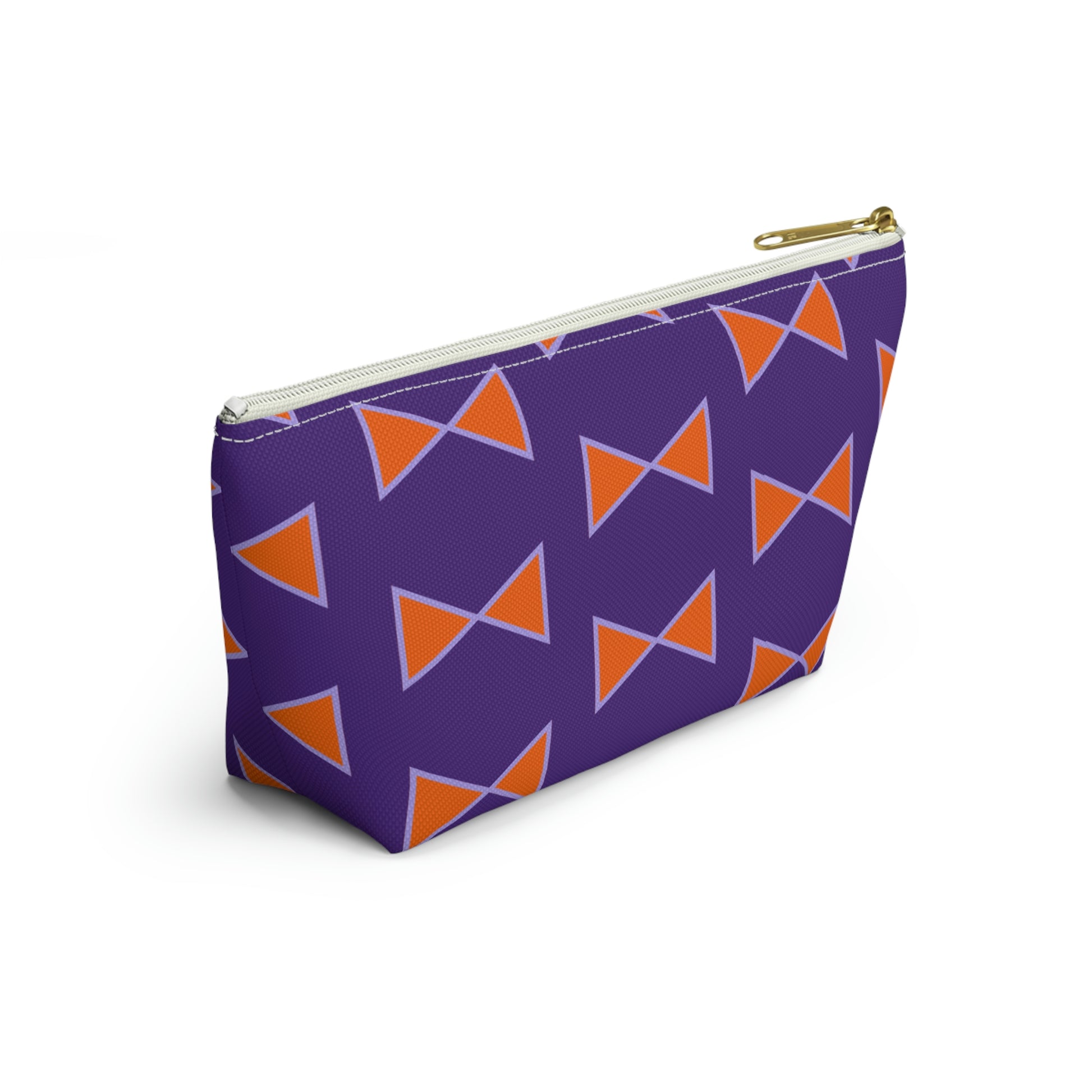 Purple & Orange Bows Pouch with T-bottom - BowsAndArtsDesigns