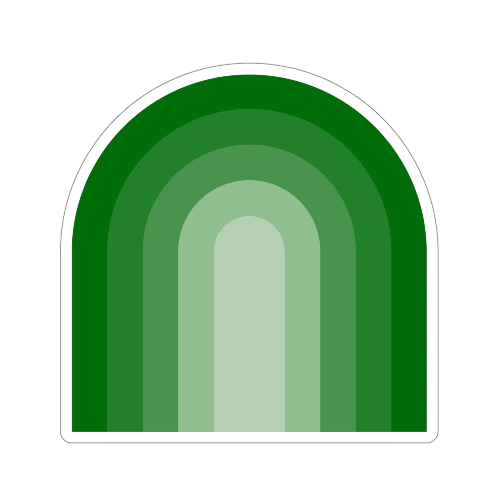 Green Gradient Rainbow Vinyl Kiss-Cut Sticker - BowsAndArtsDesigns