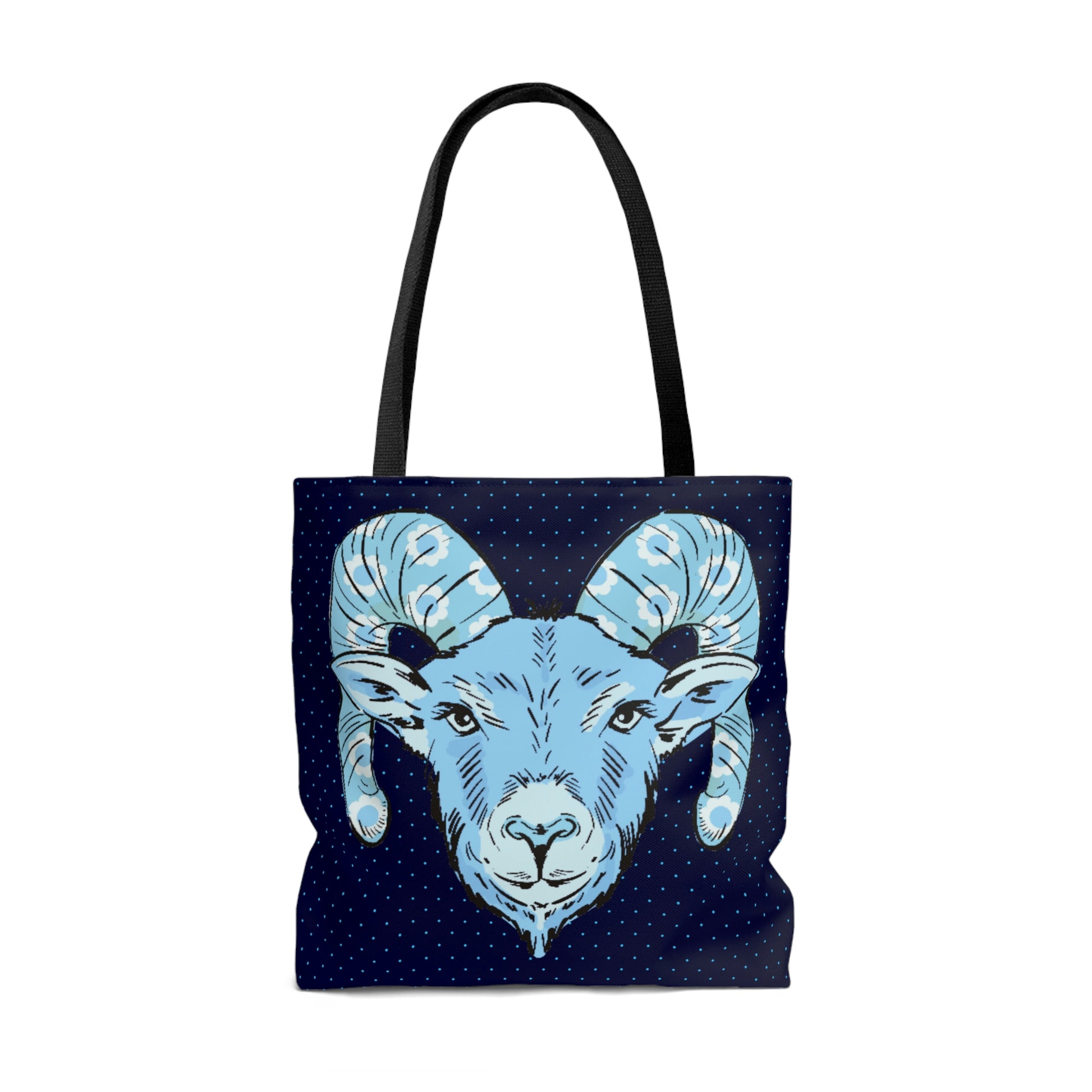 Blue Ram Canvas Tote Bag - BowsAndArtsDesigns
