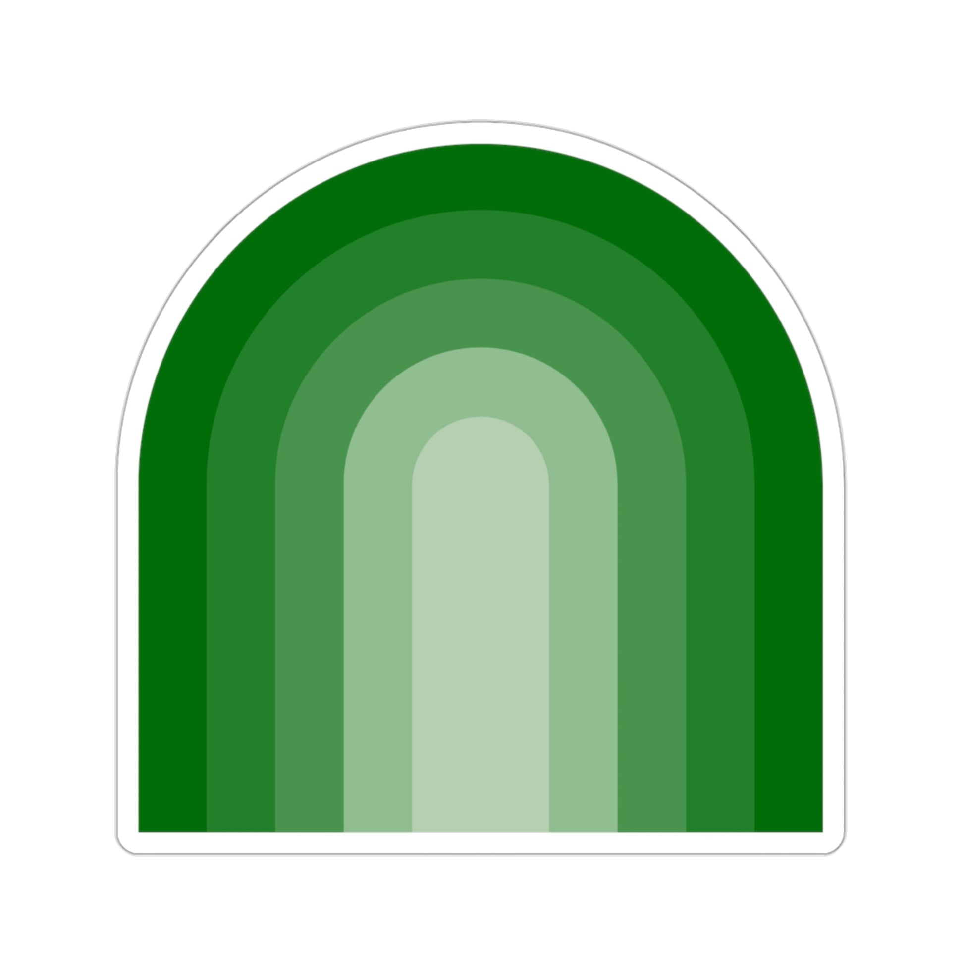 Green Gradient Rainbow Vinyl Kiss-Cut Sticker - BowsAndArtsDesigns