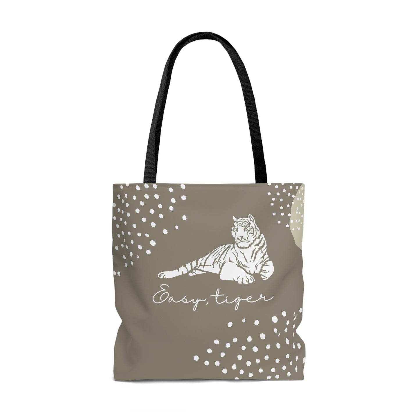 Easy, Tiger Neutral Tones Canvas Tote Bag