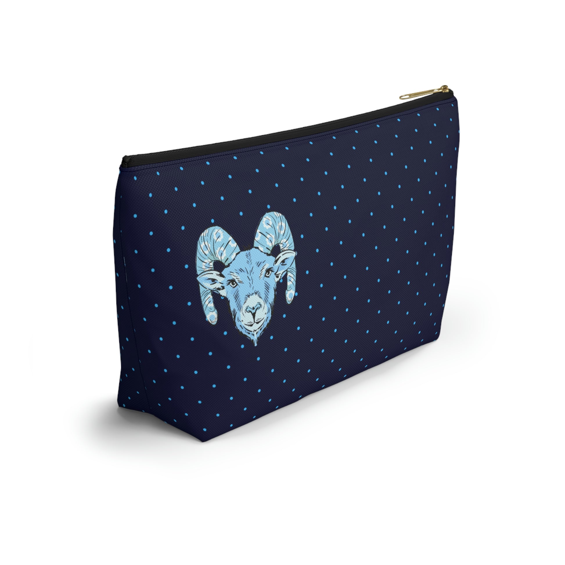 Blue Ram Accessory Pouch with T-bottom - BowsAndArtsDesigns
