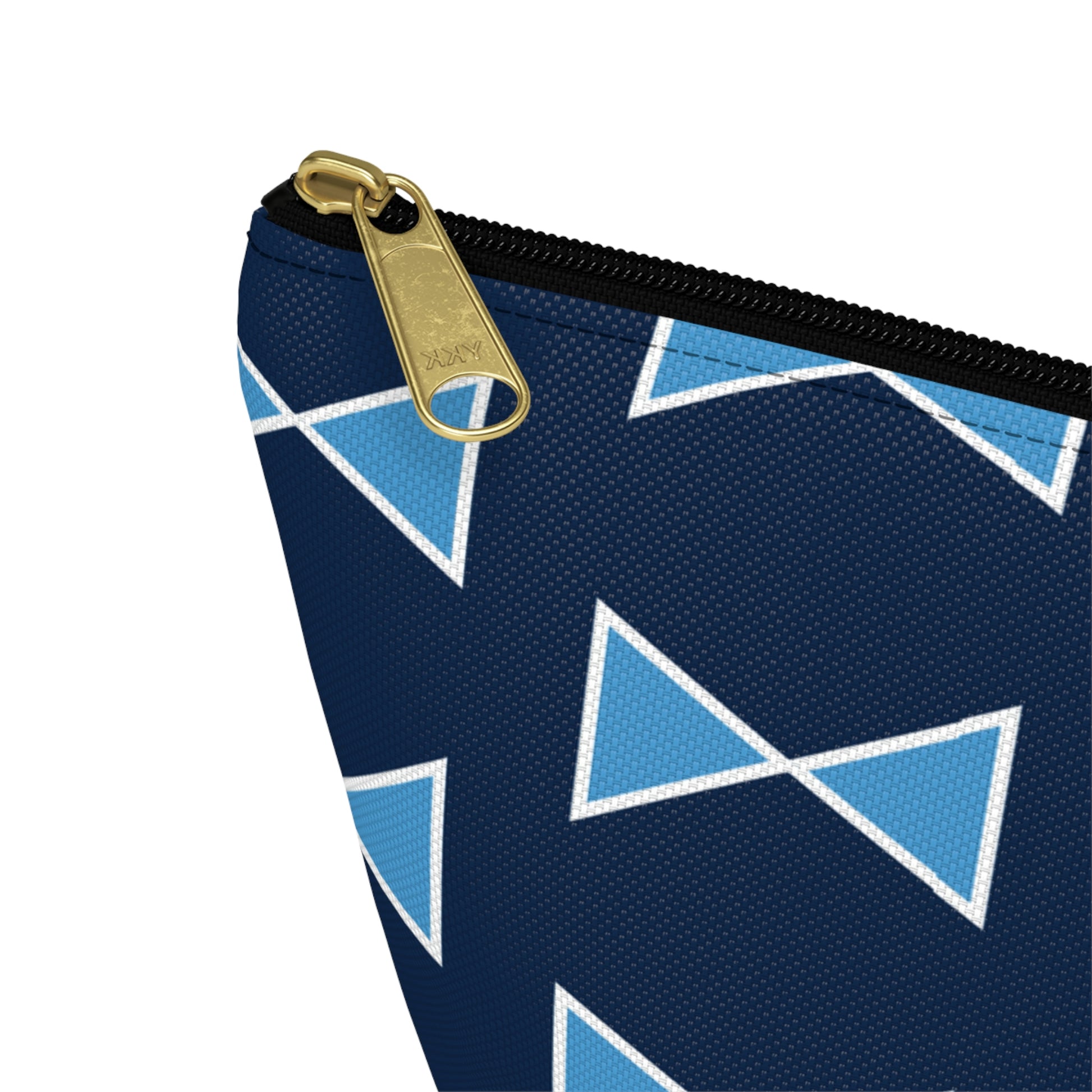 Light Blue & Navy Bows Accessory Pouch with T-bottom - BowsAndArtsDesigns
