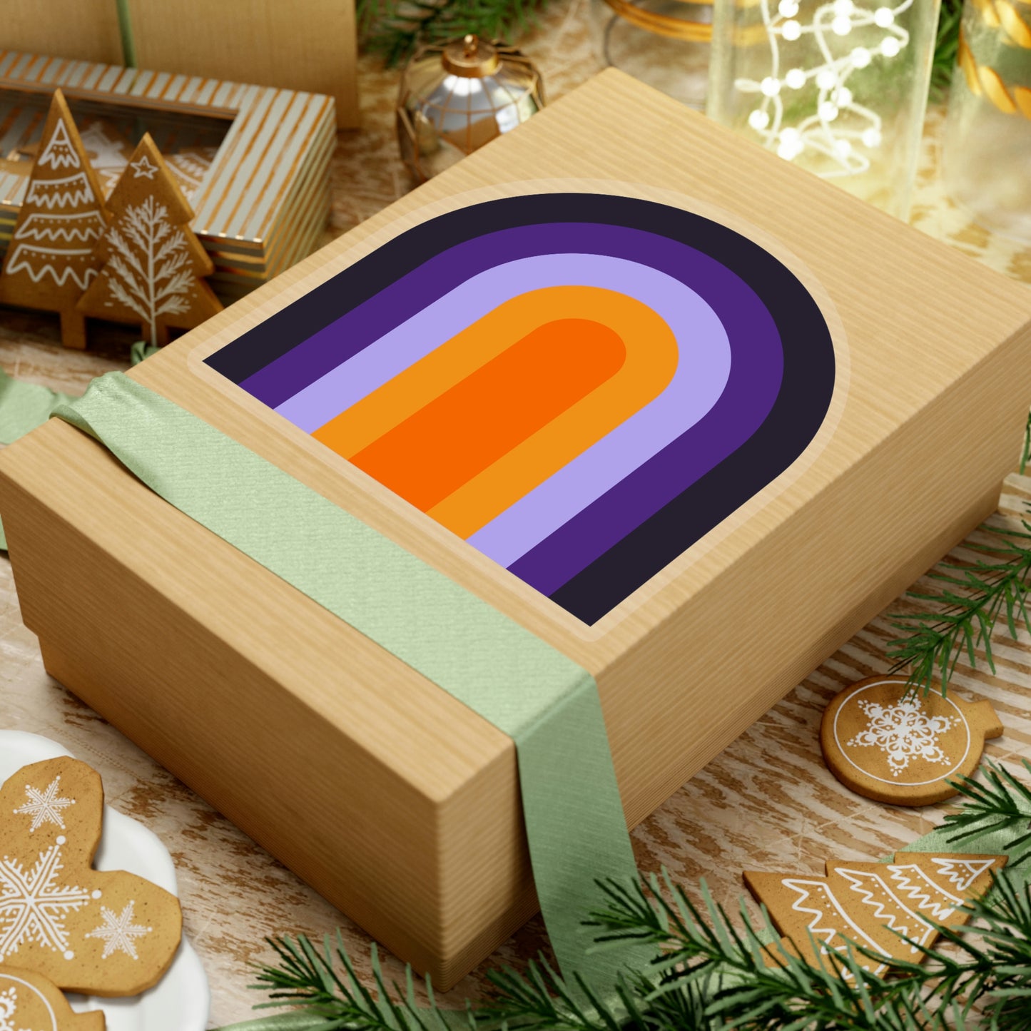 Purple & Orange Vinyl Kiss-Cut Sticker - BowsAndArtsDesigns