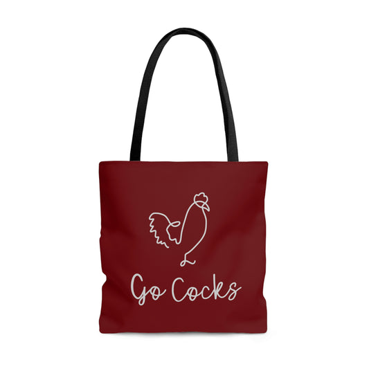 Go Cocks Houndstooth Canvas Tote Bag