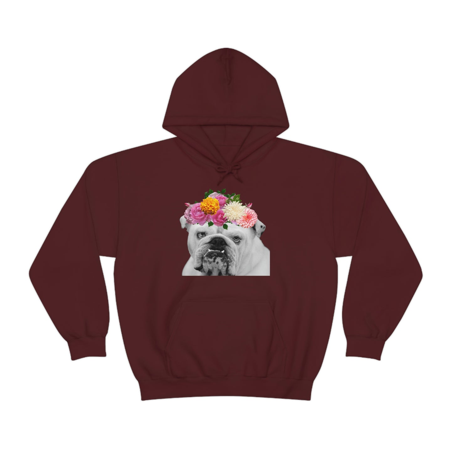 Very Pretty Bulldog Flower Crown Hoodie | Multiple Colors - BowsAndArtsDesigns