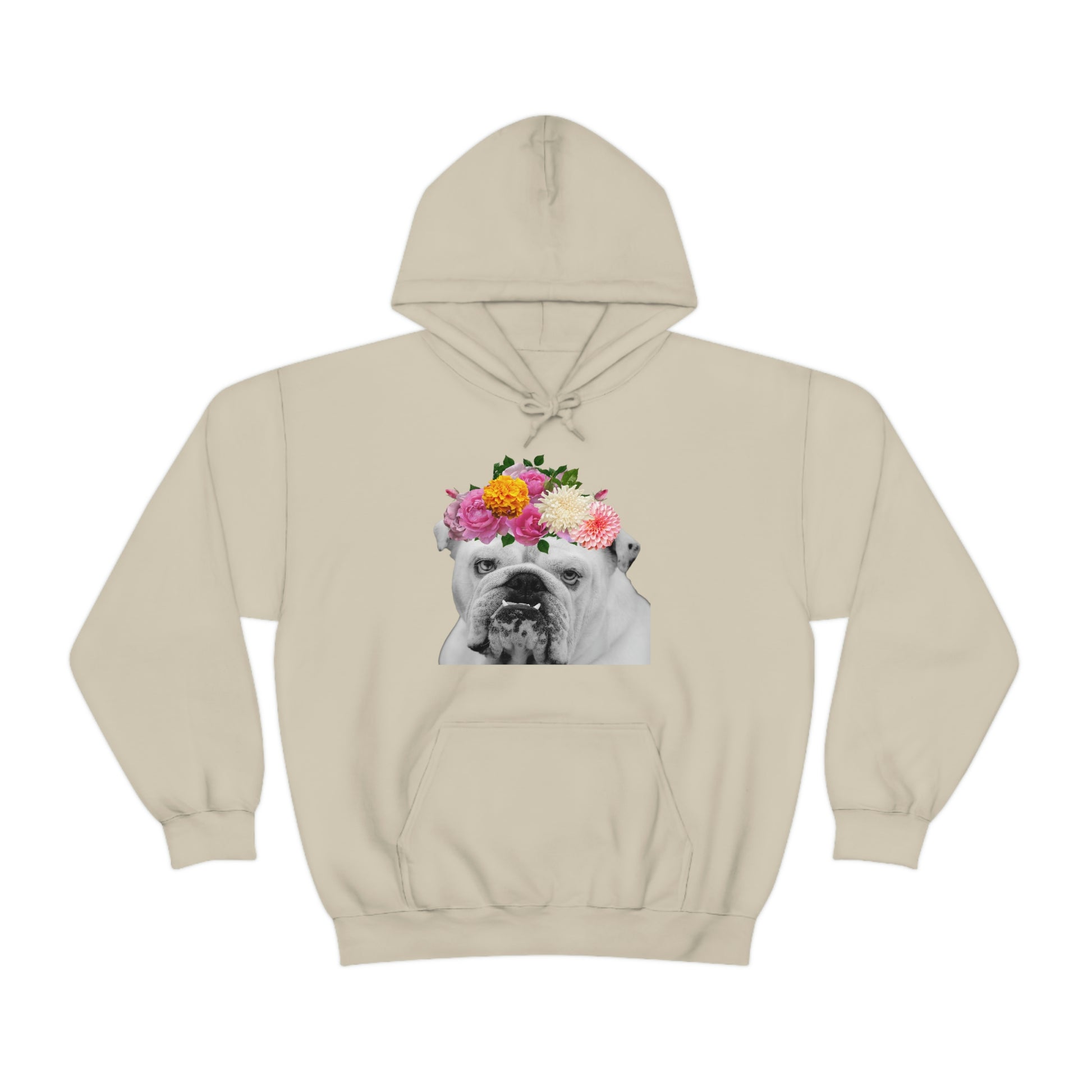 Very Pretty Bulldog Flower Crown Hoodie | Multiple Colors - BowsAndArtsDesigns