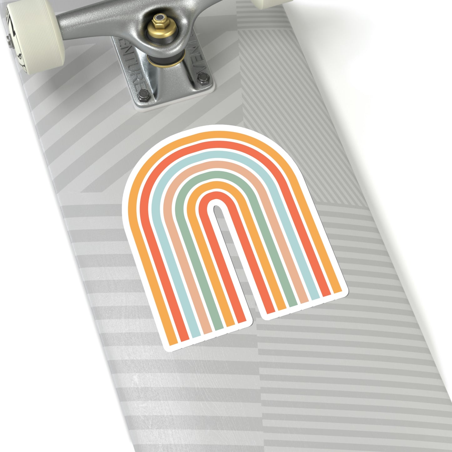 Retro Rainbow Kiss-Cut Sticker - BowsAndArtsDesigns