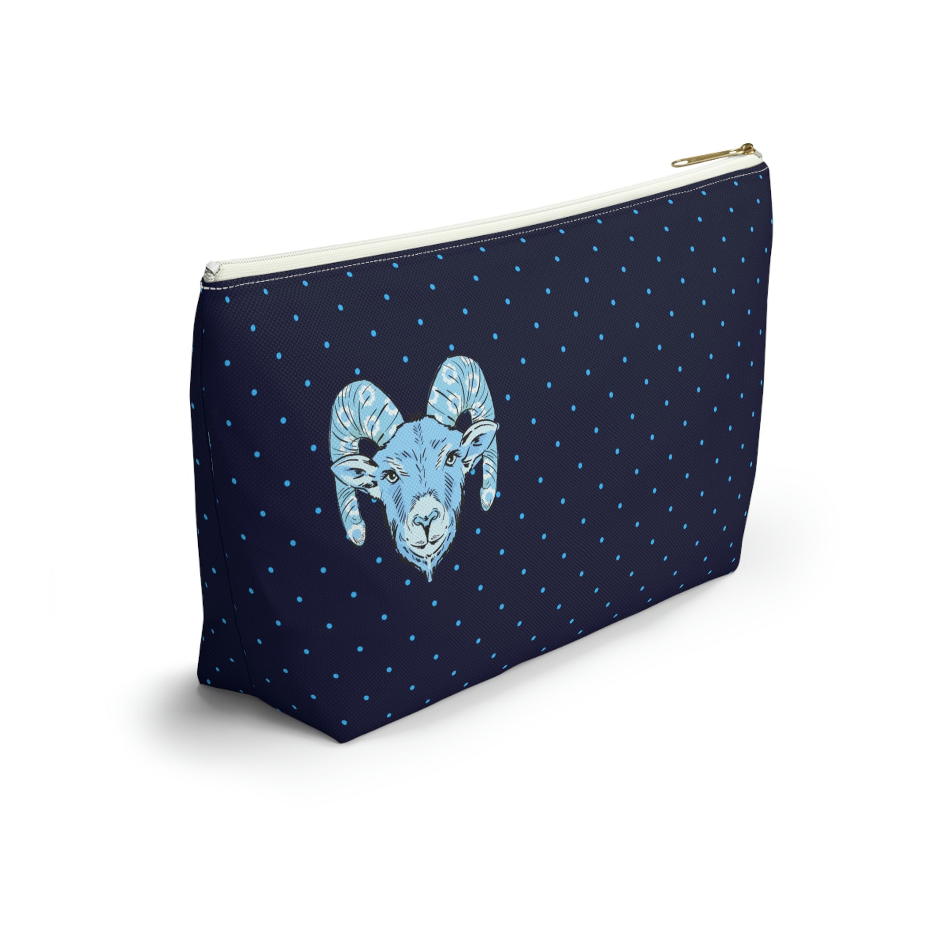 Blue Ram Accessory Pouch with T-bottom - BowsAndArtsDesigns