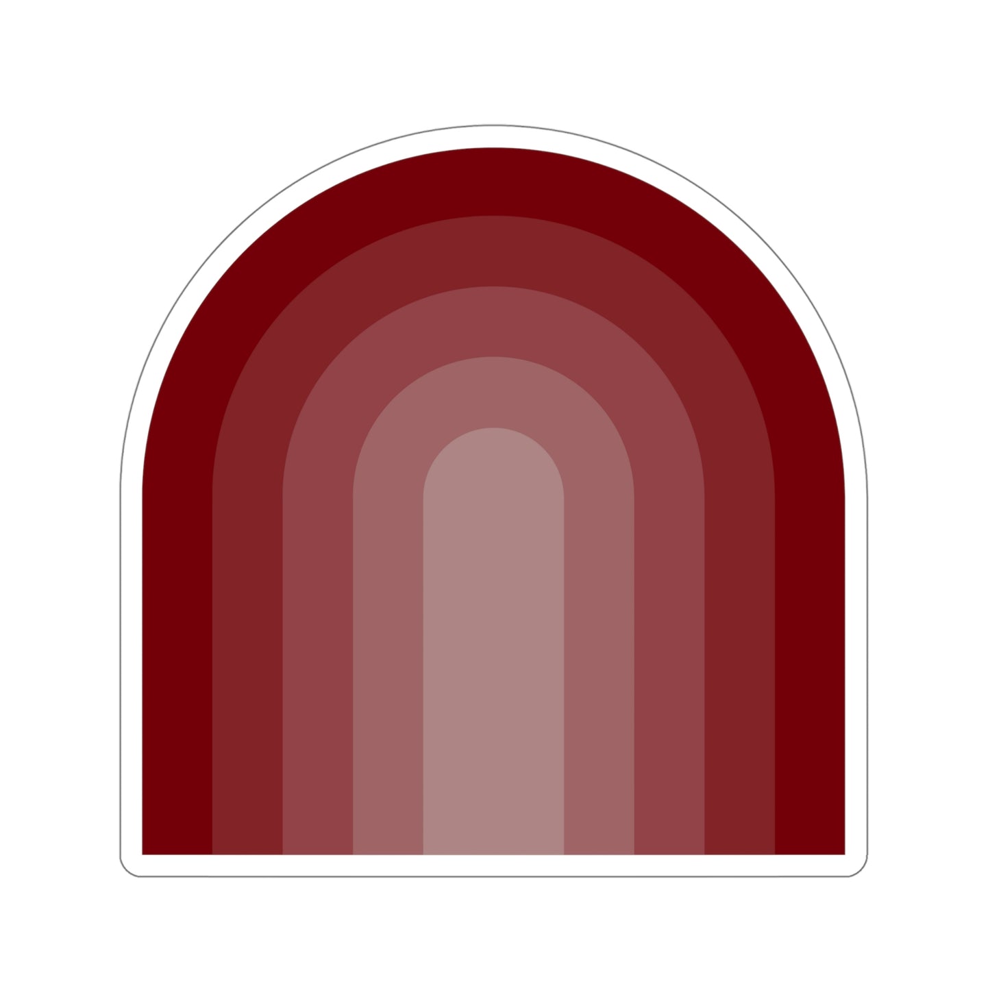 Garnet Maroon Gradient Rainbow Vinyl Kiss-Cut Sticker - BowsAndArtsDesigns