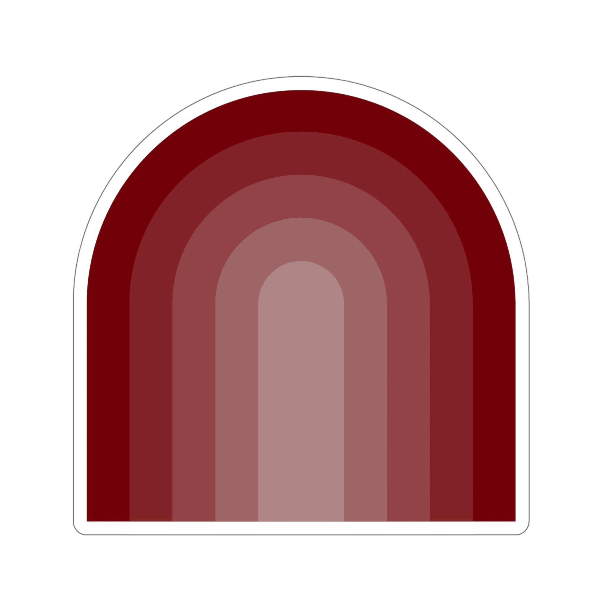 Garnet Maroon Gradient Rainbow Vinyl Kiss-Cut Sticker - BowsAndArtsDesigns