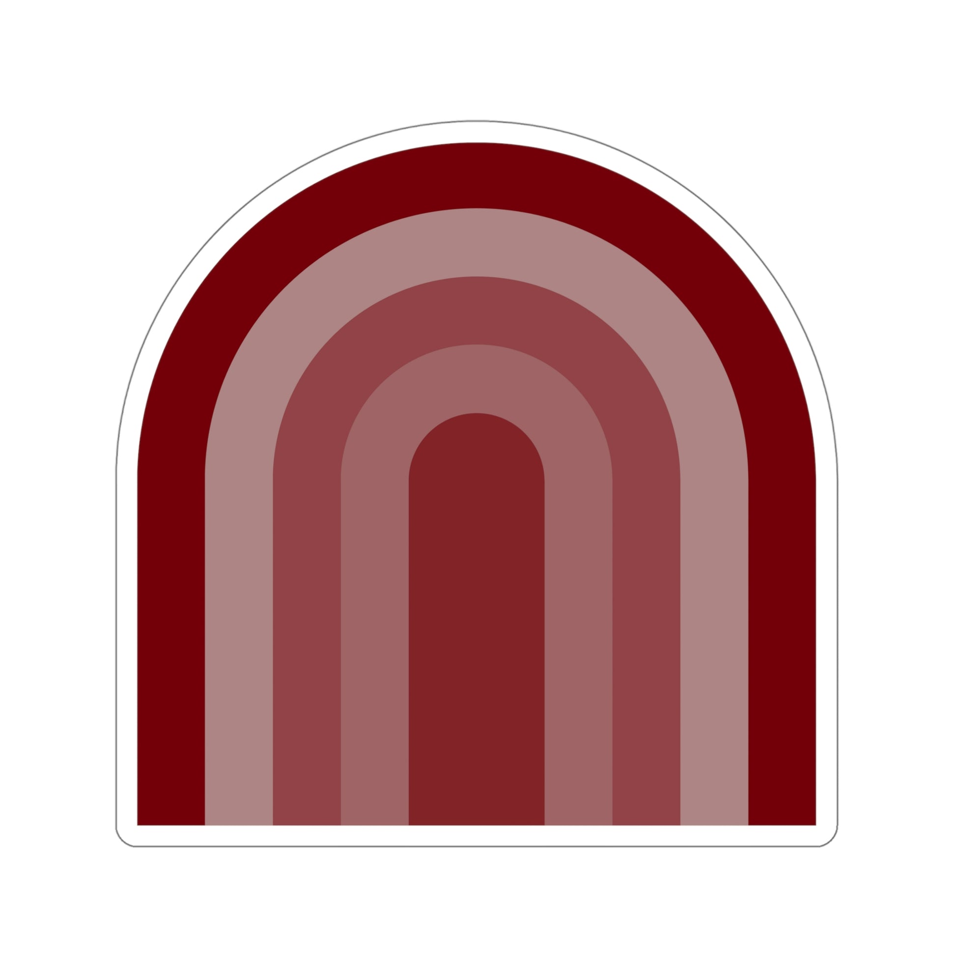 Garnet Maroon Rainbow Vinyl Kiss-Cut Sticker - BowsAndArtsDesigns