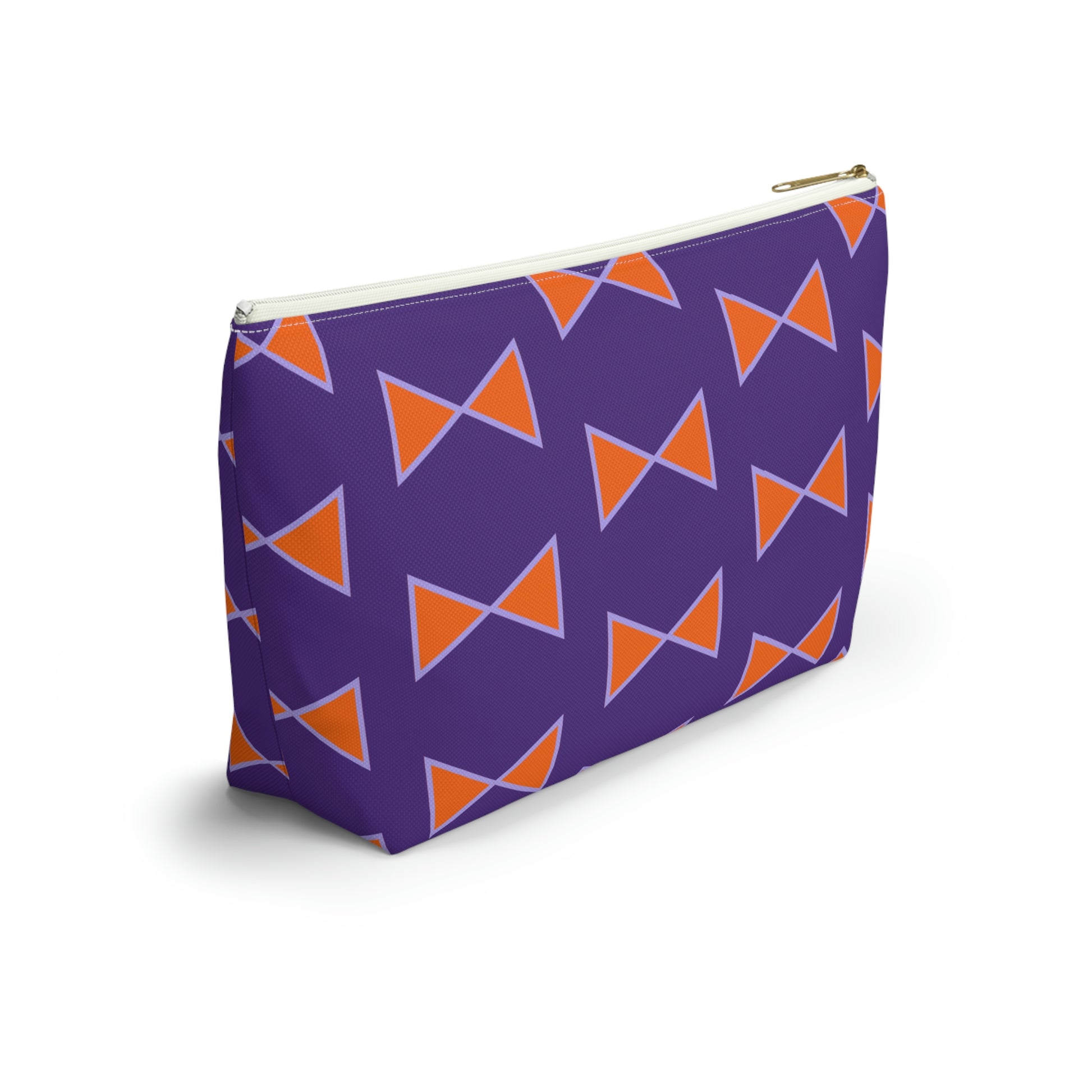 Purple & Orange Bows Pouch with T-bottom - BowsAndArtsDesigns