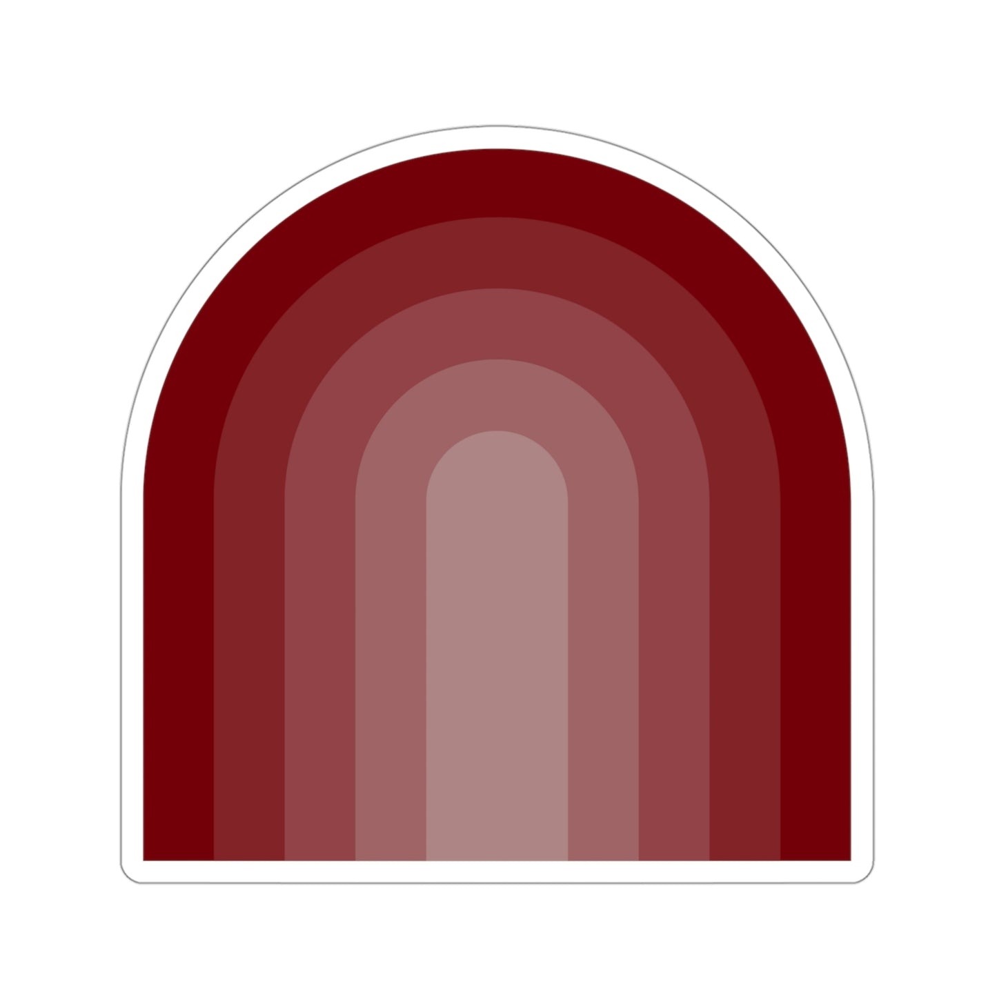 Garnet Maroon Gradient Rainbow Vinyl Kiss-Cut Sticker - BowsAndArtsDesigns