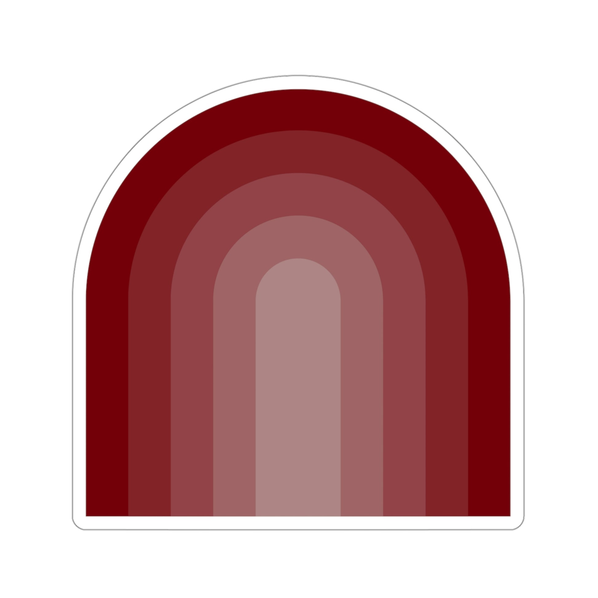 Garnet Maroon Gradient Rainbow Vinyl Kiss-Cut Sticker - BowsAndArtsDesigns