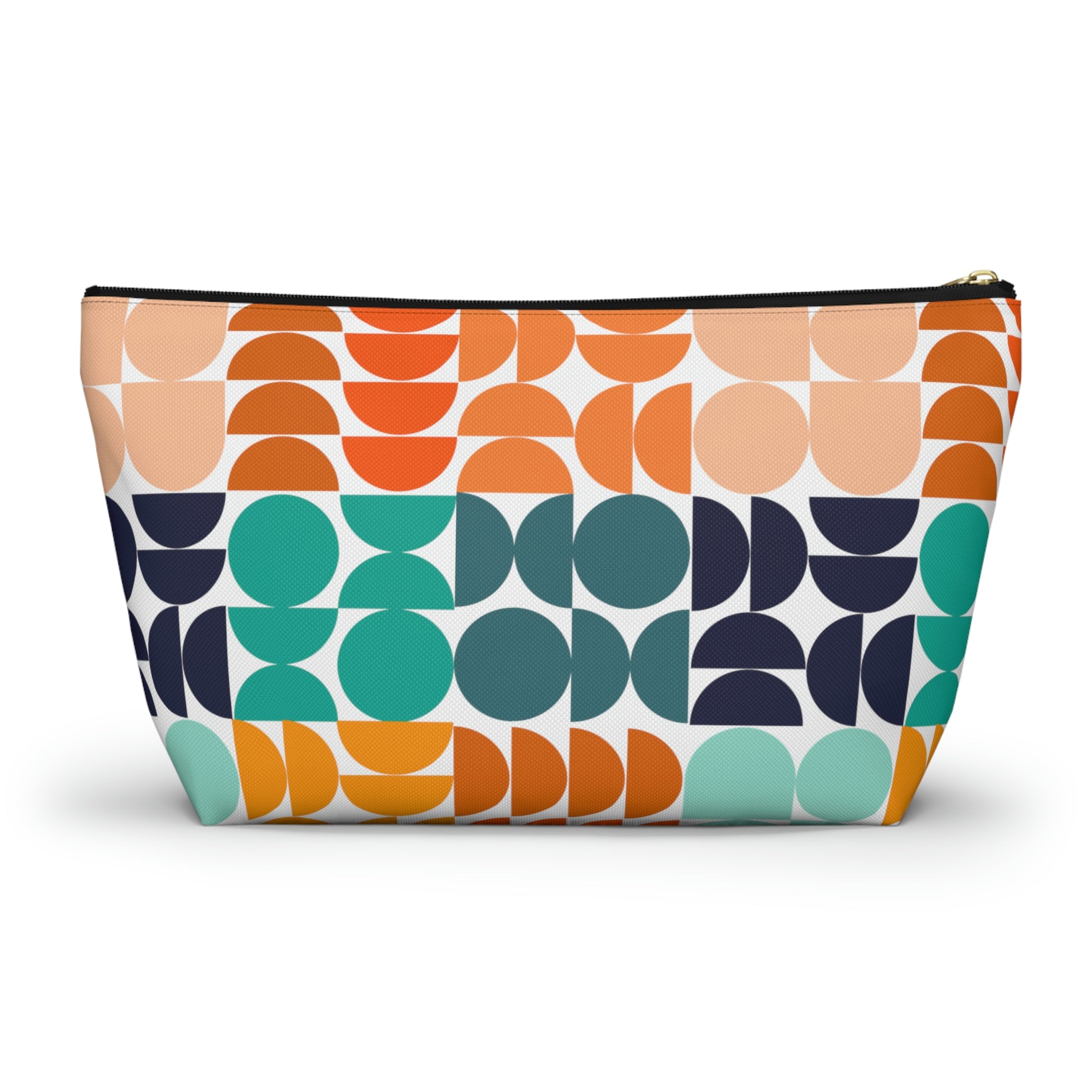 Multi-Color Mid Century Modern Accessory Pouch with T-bottom - BowsAndArtsDesigns