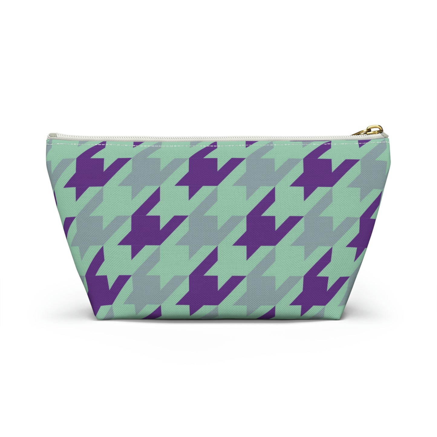 Purple & Mint Accessory Pouch with T-bottom - BowsAndArtsDesigns