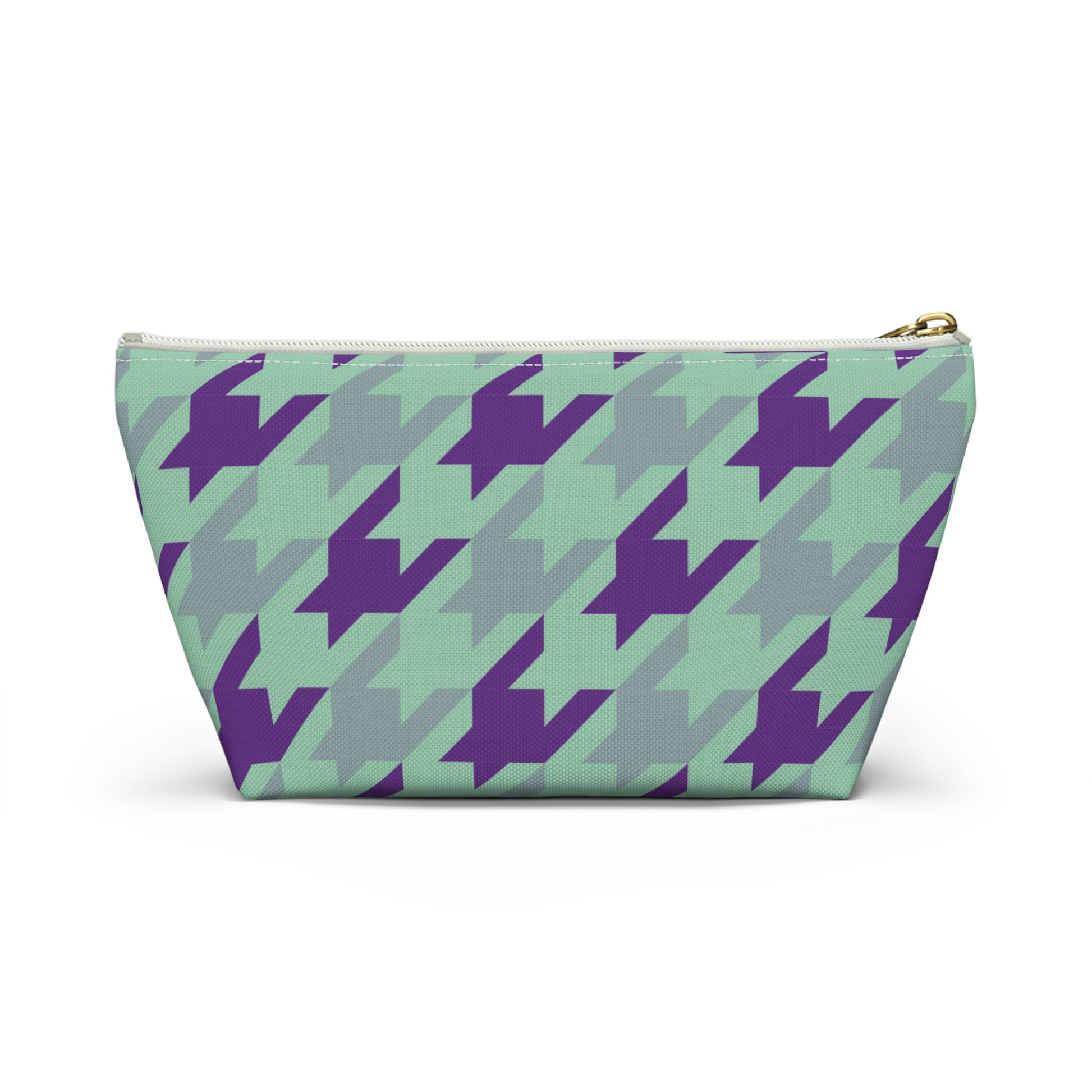Purple & Mint Accessory Pouch with T-bottom - BowsAndArtsDesigns