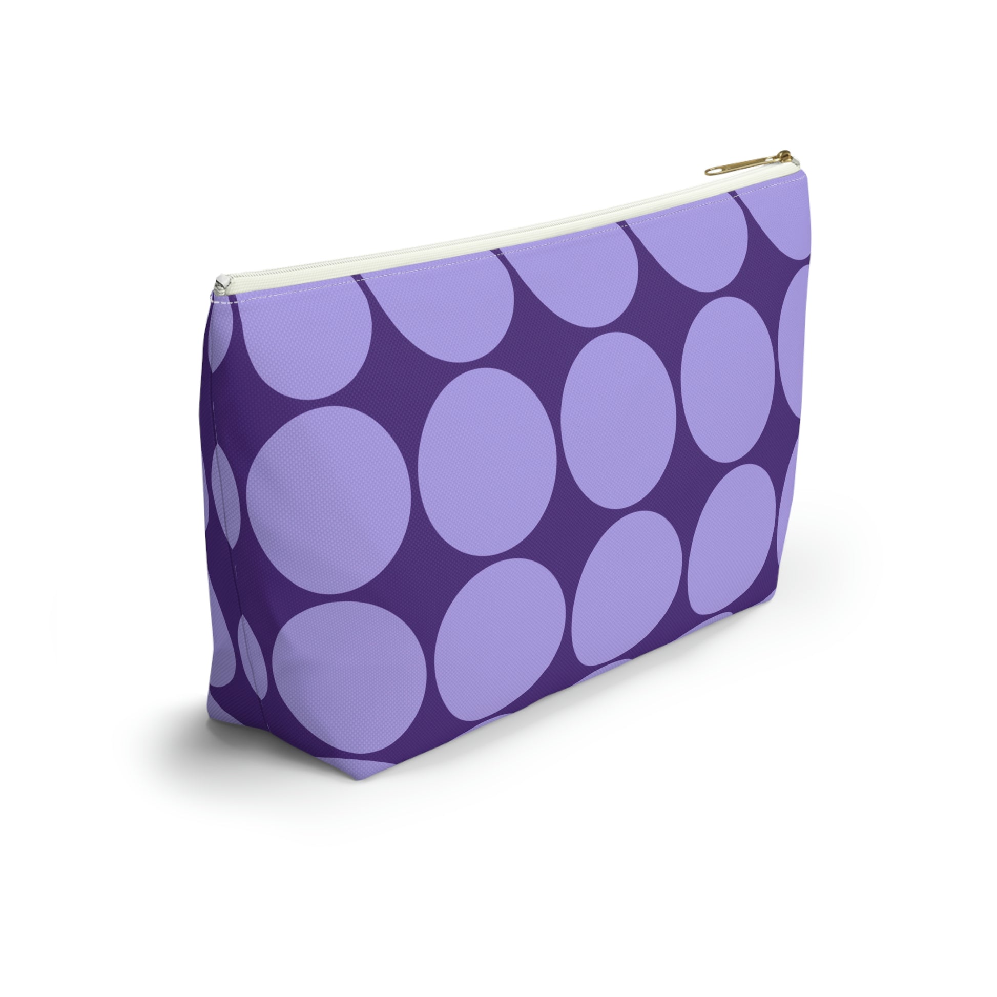 Purple Circle Print Pouch with T-bottom - BowsAndArtsDesigns