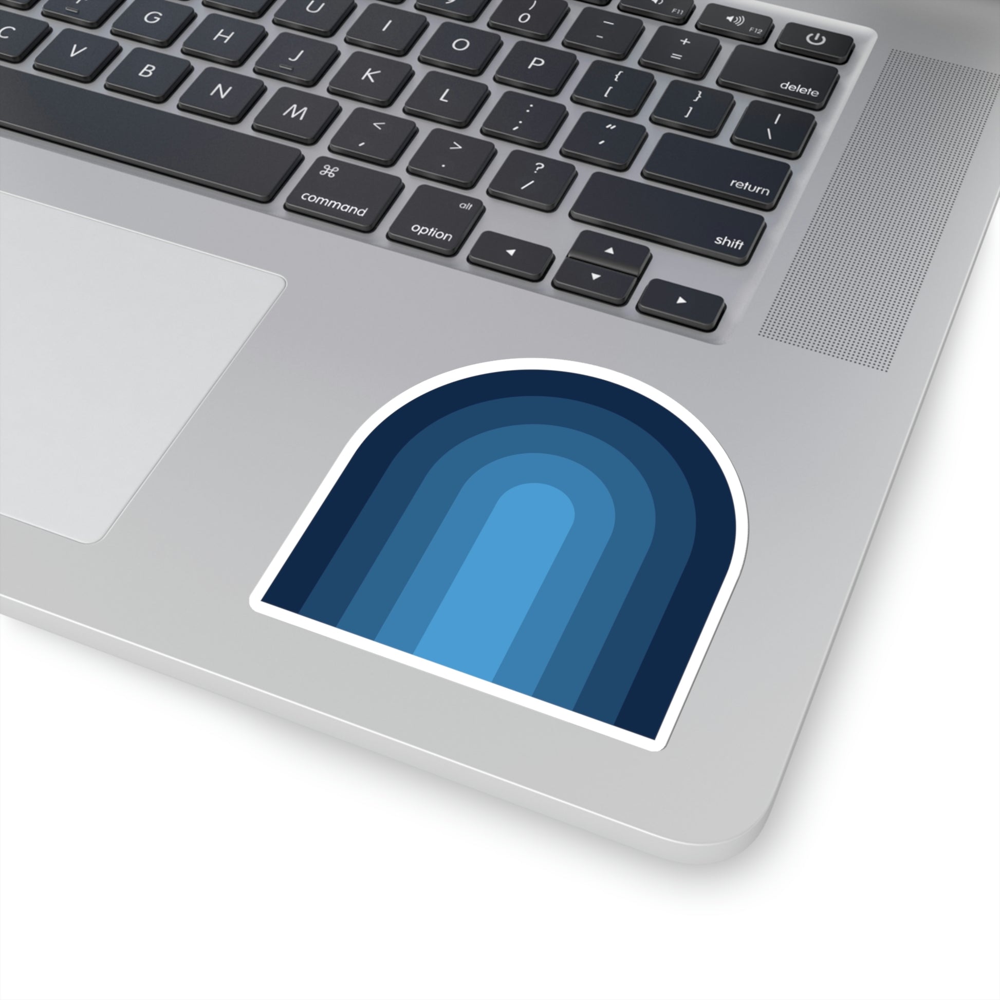Light Blue & Navy Rainbow Vinyl Kiss-Cut Sticker - BowsAndArtsDesigns