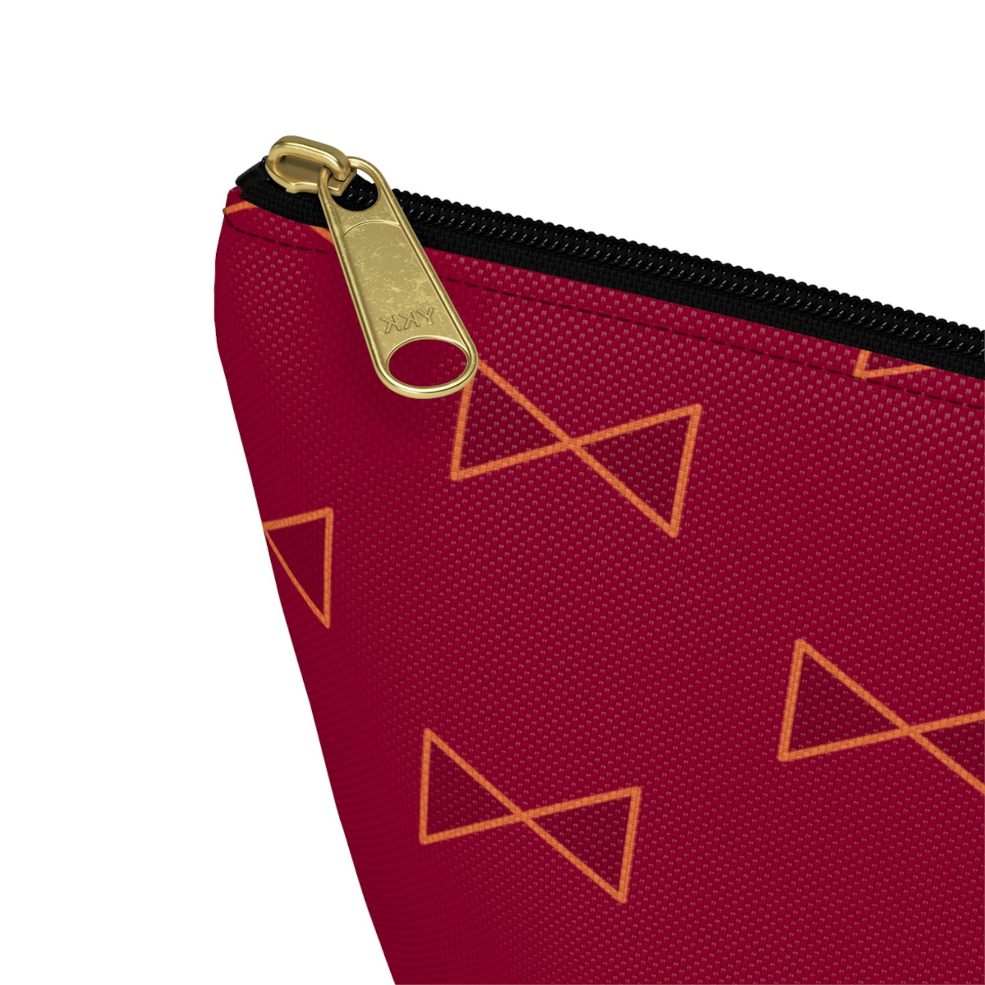 Maroon & Tangerine Bows Accessory Pouch with T-bottom - BowsAndArtsDesigns