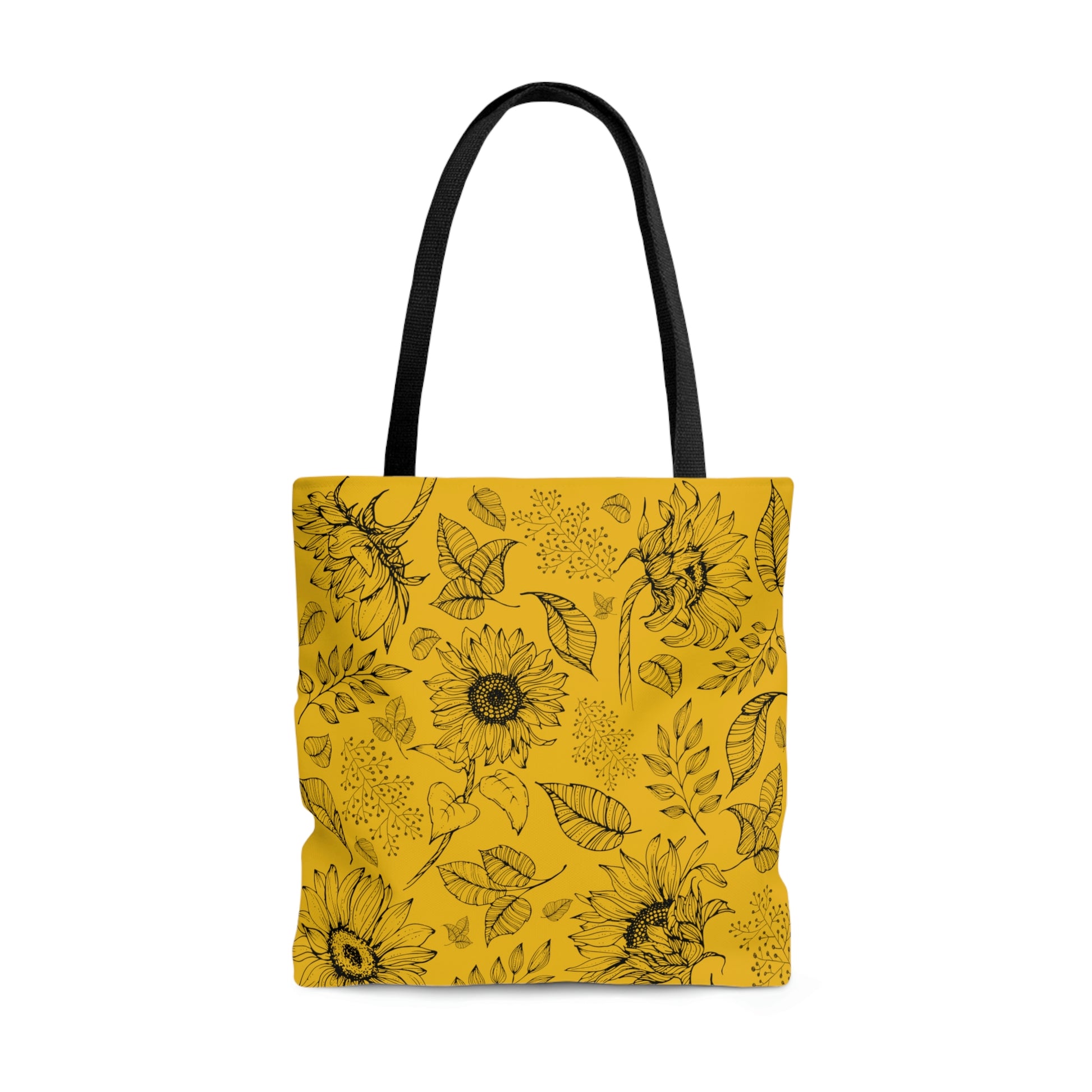 Yellow Sunflower Canvas Tote Bag - BowsAndArtsDesigns