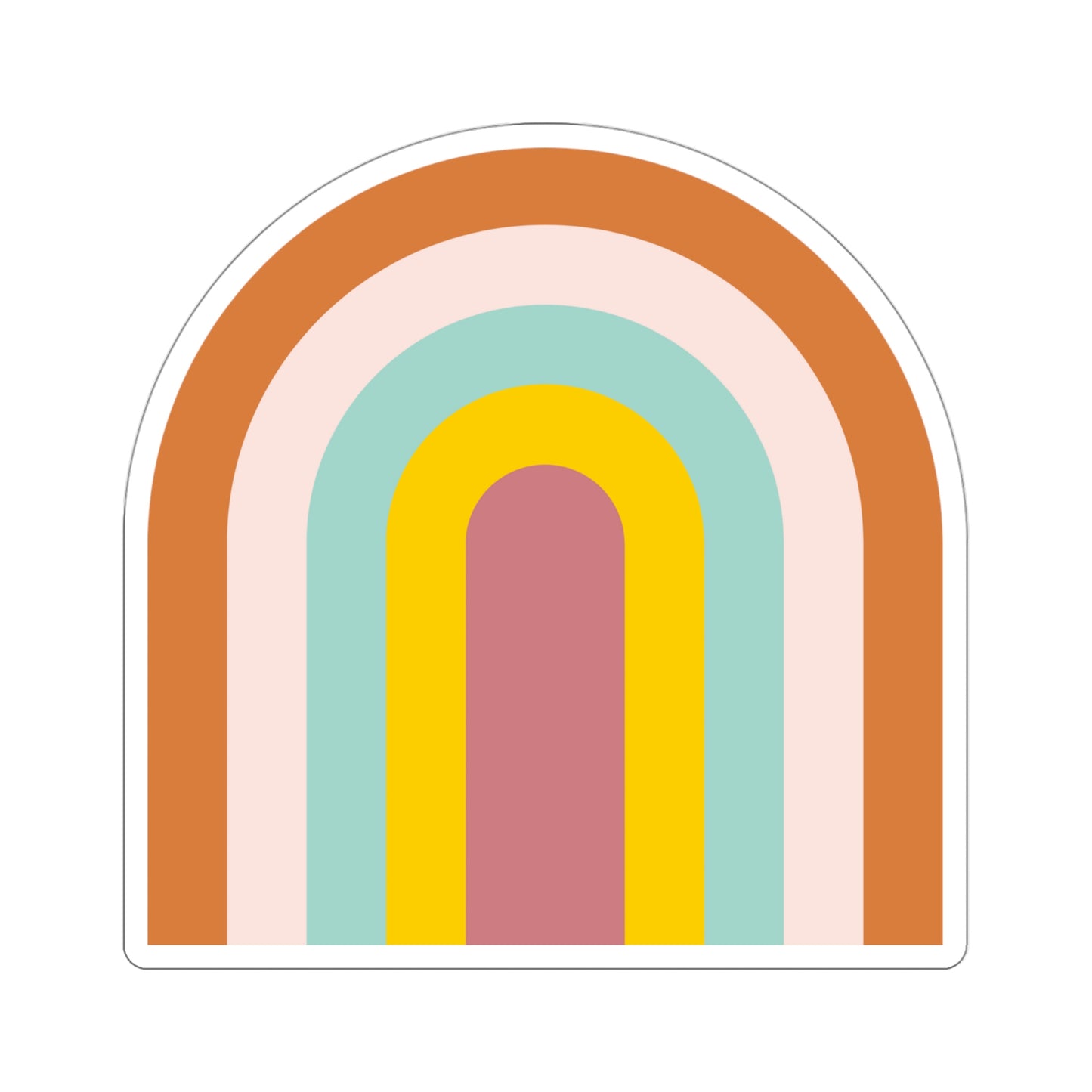 Retro Mint Rainbow Vinyl Kiss-Cut Sticker - BowsAndArtsDesigns