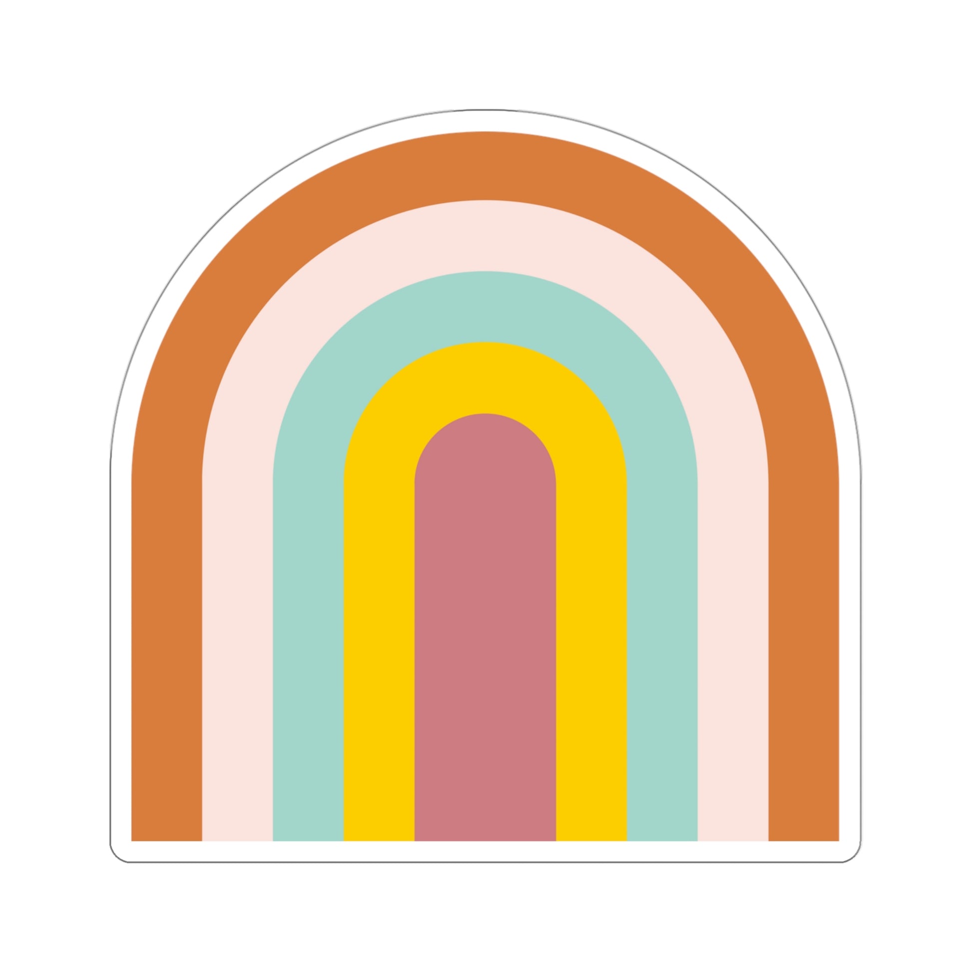 Retro Mint Rainbow Vinyl Kiss-Cut Sticker - BowsAndArtsDesigns