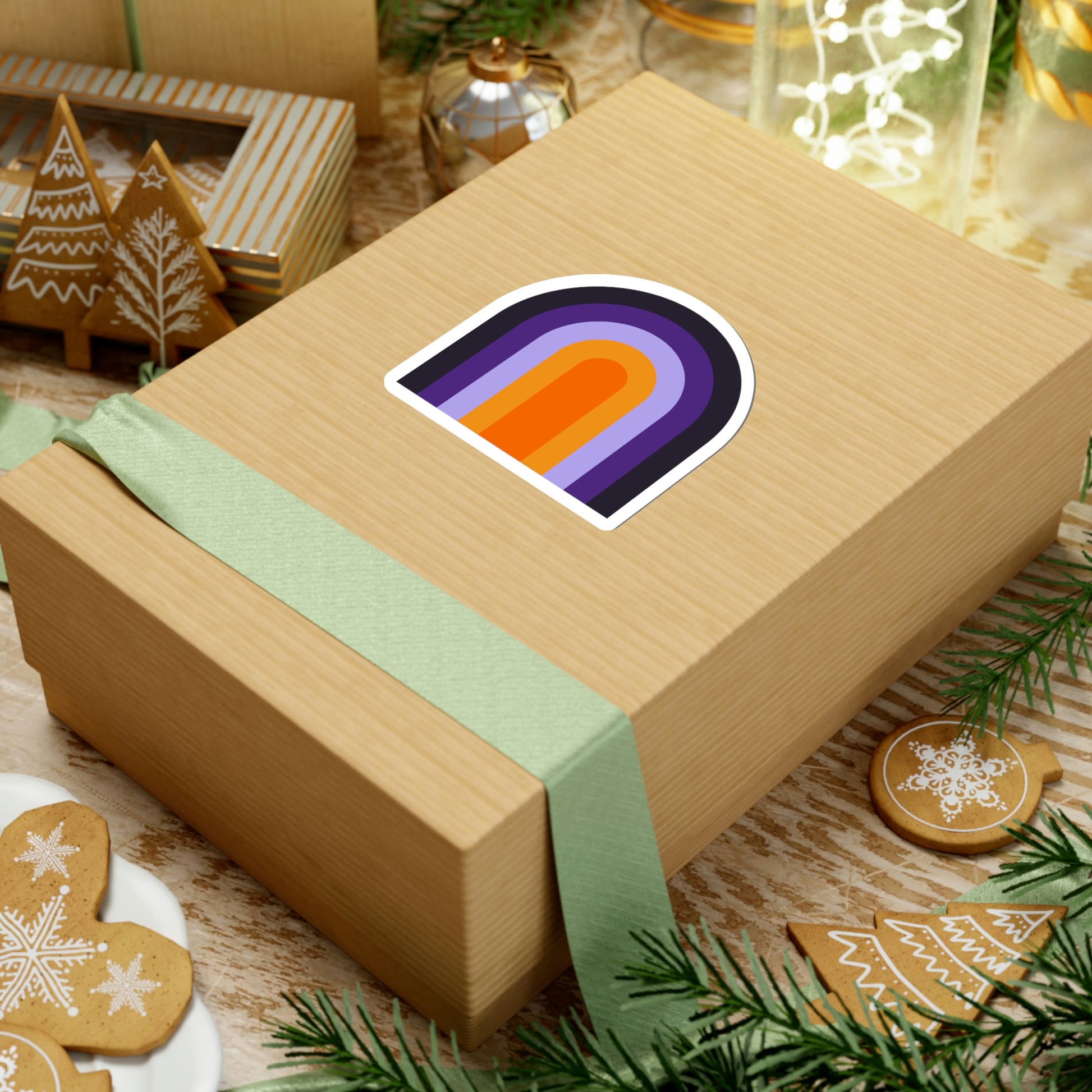 Purple & Orange Vinyl Kiss-Cut Sticker - BowsAndArtsDesigns