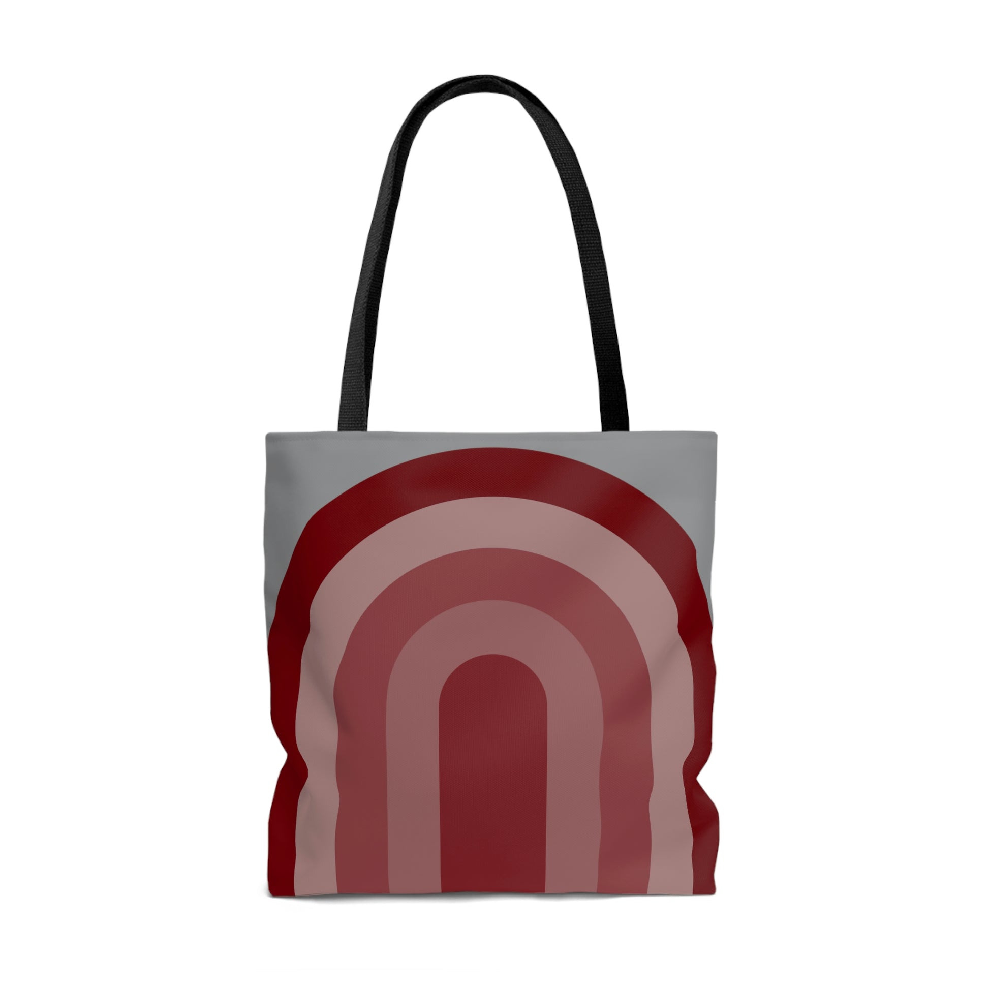 Garnet Maroon & Gray Rainbow Canvas Tote Bag - BowsAndArtsDesigns