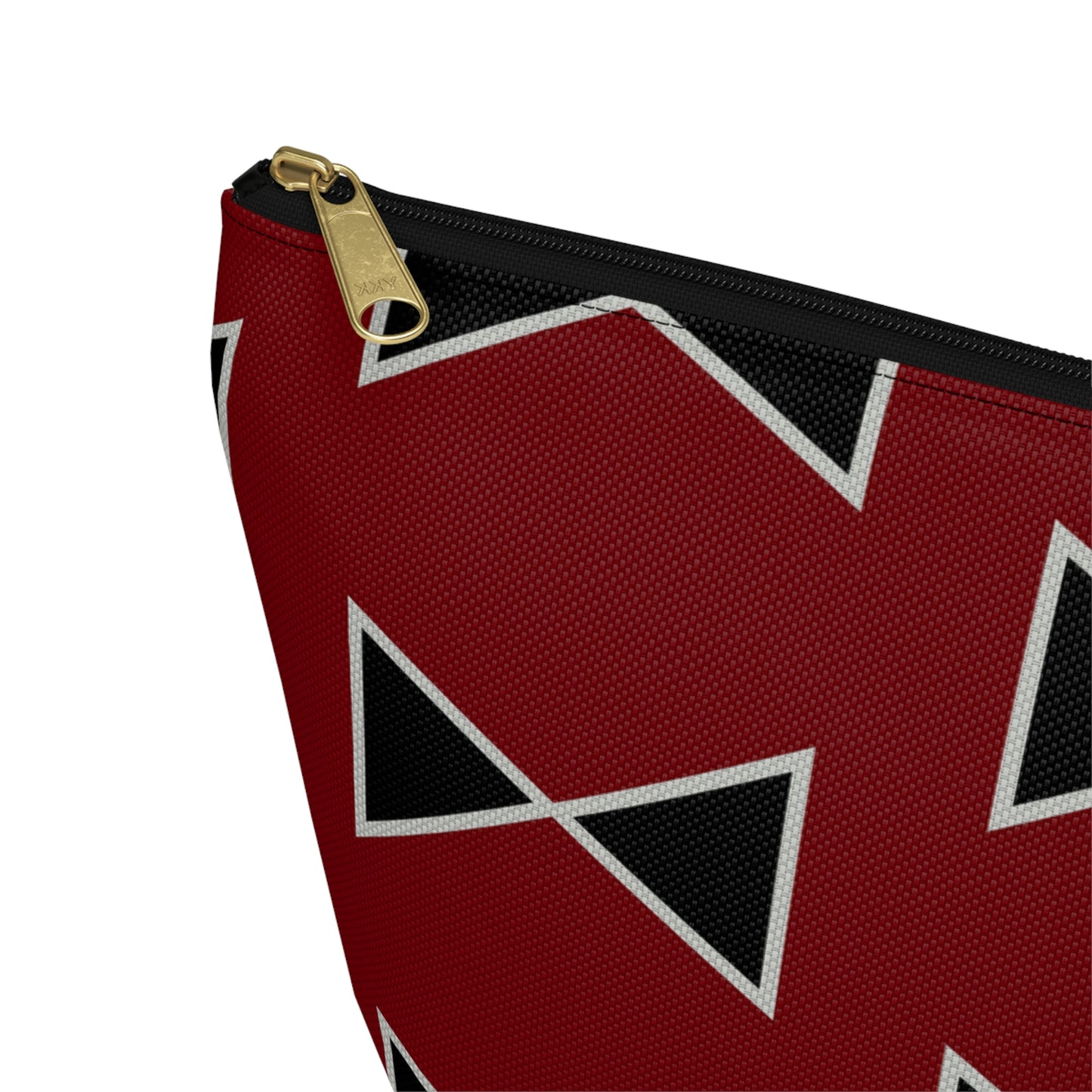 Black & Garnet Maroon Bows Accessory Pouch with T-bottom