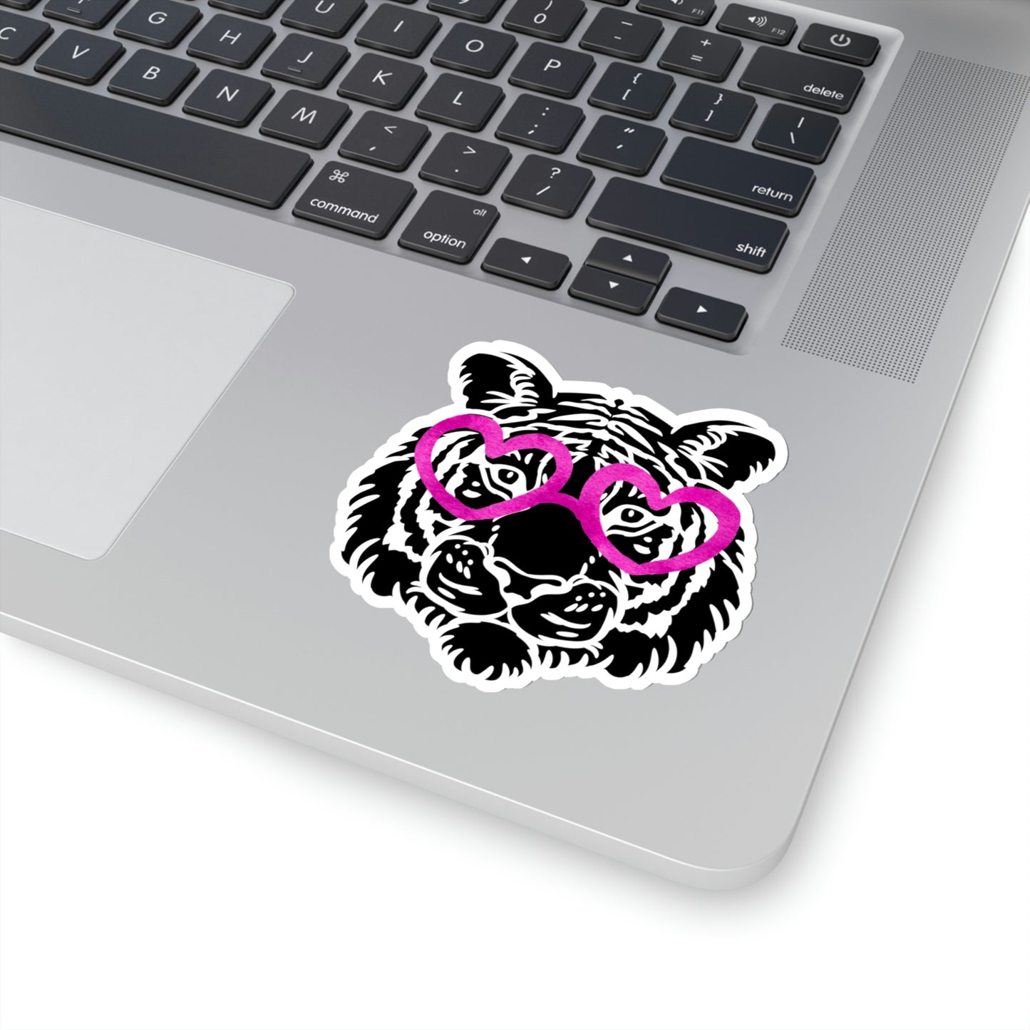 Tiger Pink Heart Glasses Vinyl Kiss-Cut Sticker - BowsAndArtsDesigns