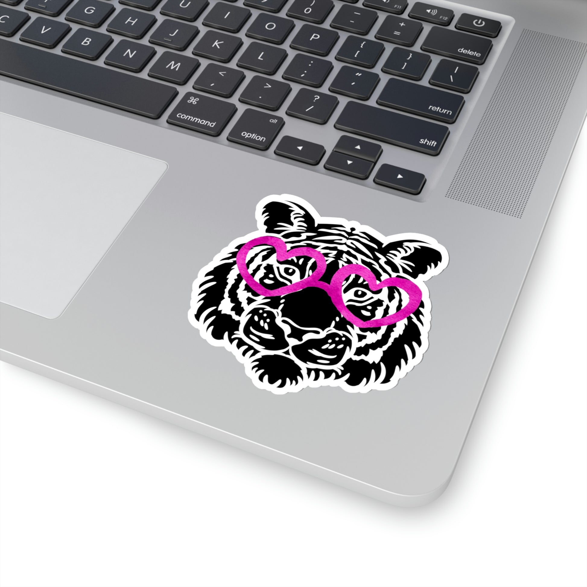 Tiger Pink Heart Glasses Vinyl Kiss-Cut Sticker - BowsAndArtsDesigns