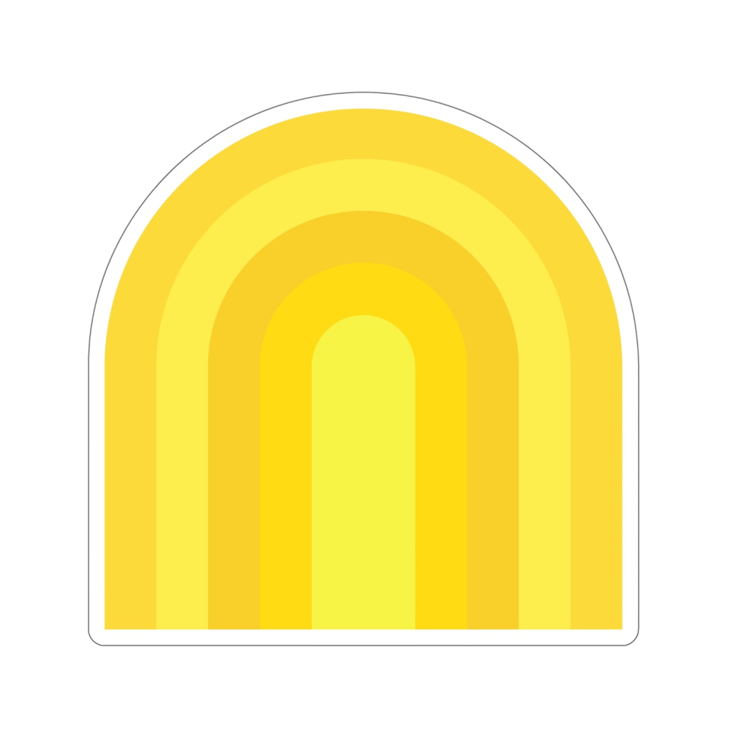 Yellow & Gold Rainbow Vinyl Kiss-Cut Sticker - BowsAndArtsDesigns