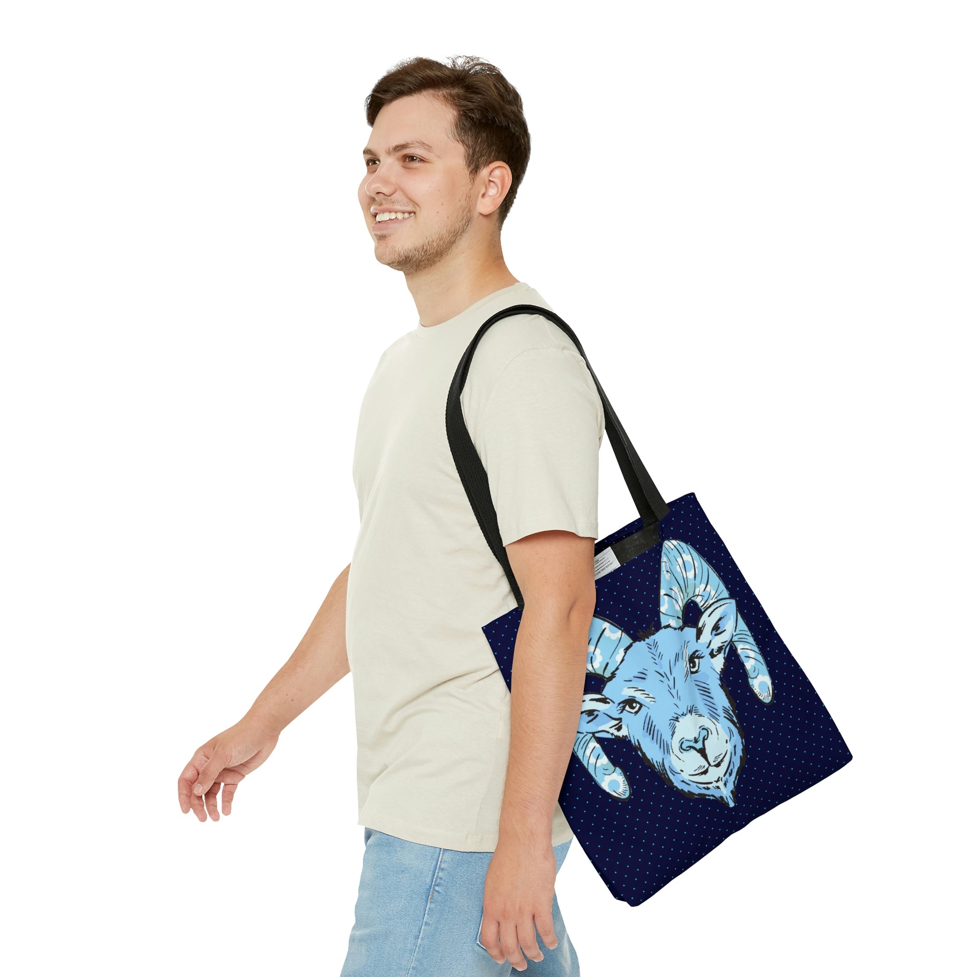 Blue Ram Canvas Tote Bag - BowsAndArtsDesigns