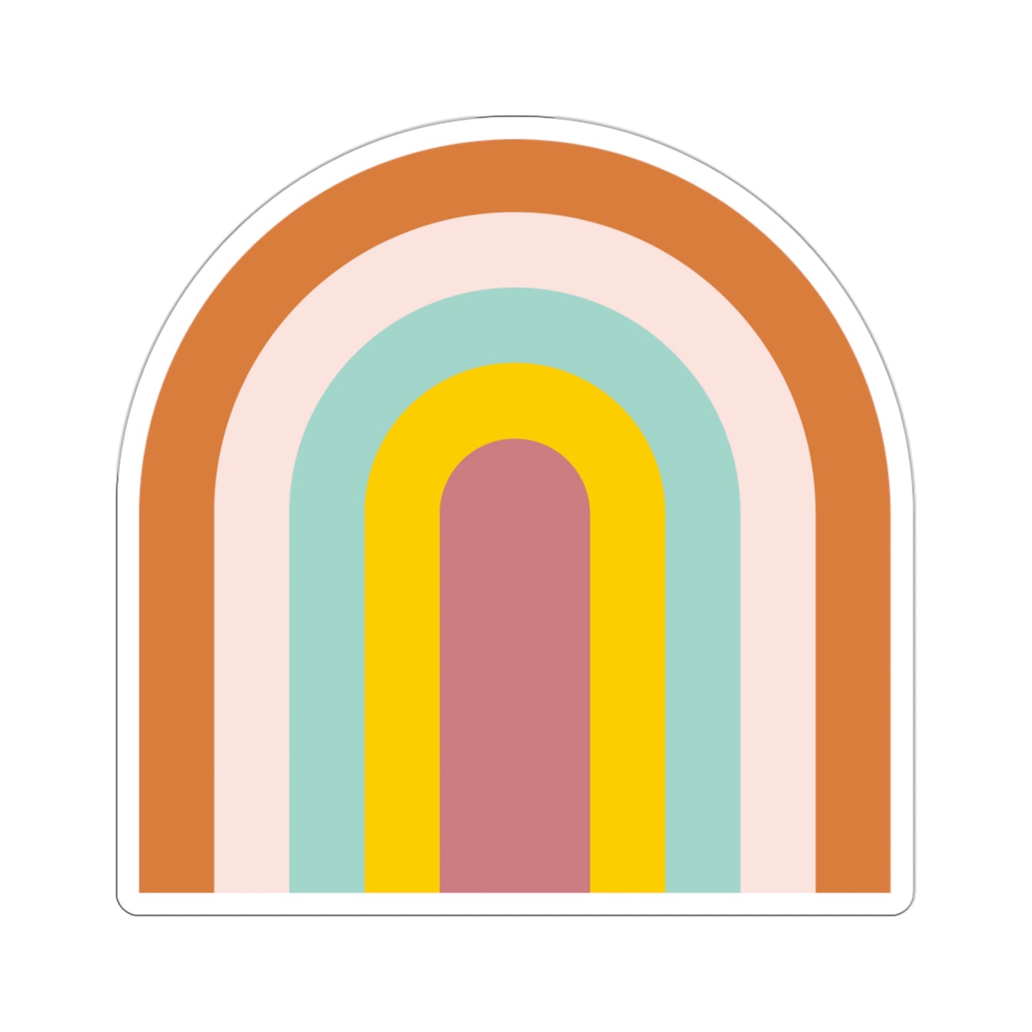 Retro Mint Rainbow Vinyl Kiss-Cut Sticker - BowsAndArtsDesigns