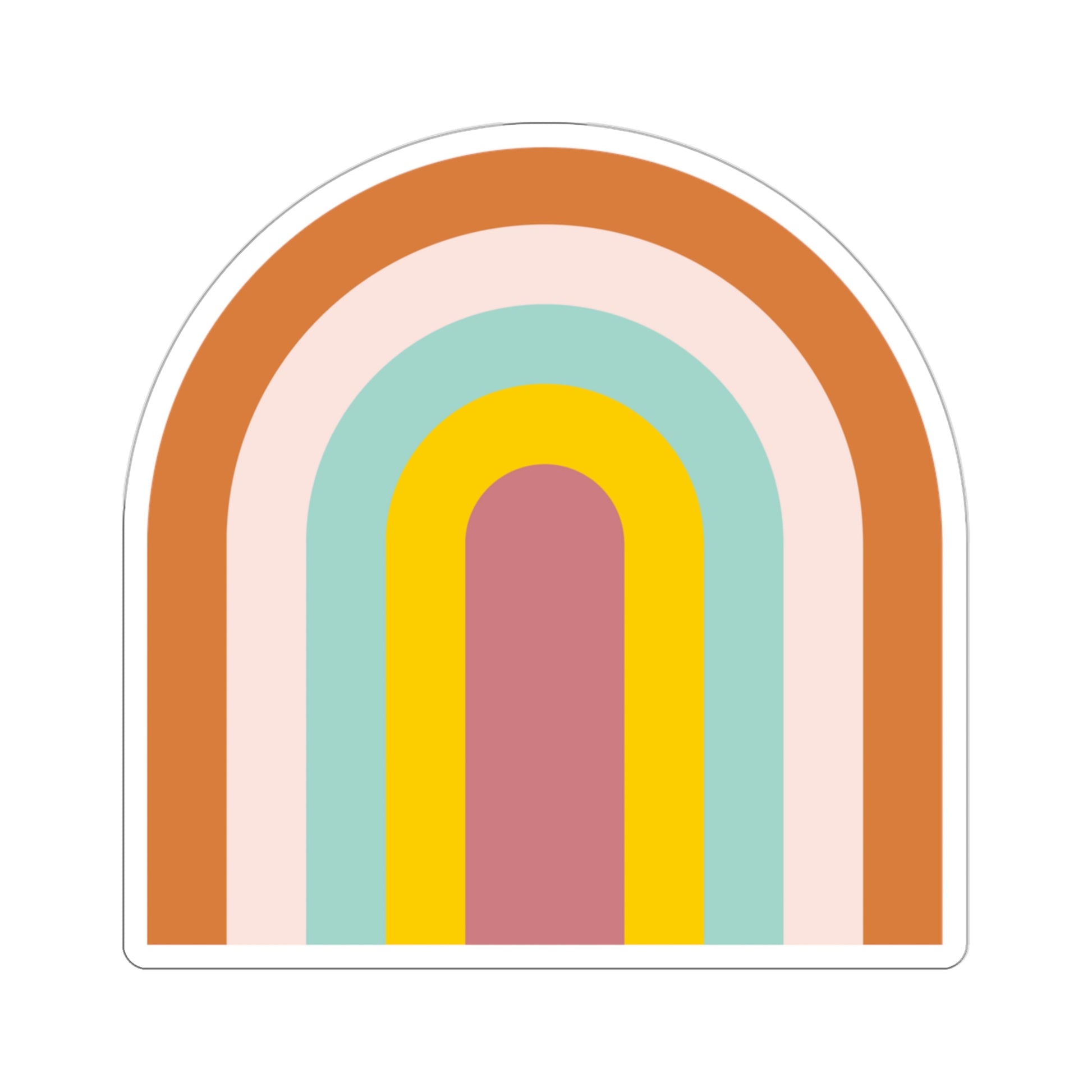 Retro Mint Rainbow Vinyl Kiss-Cut Sticker - BowsAndArtsDesigns